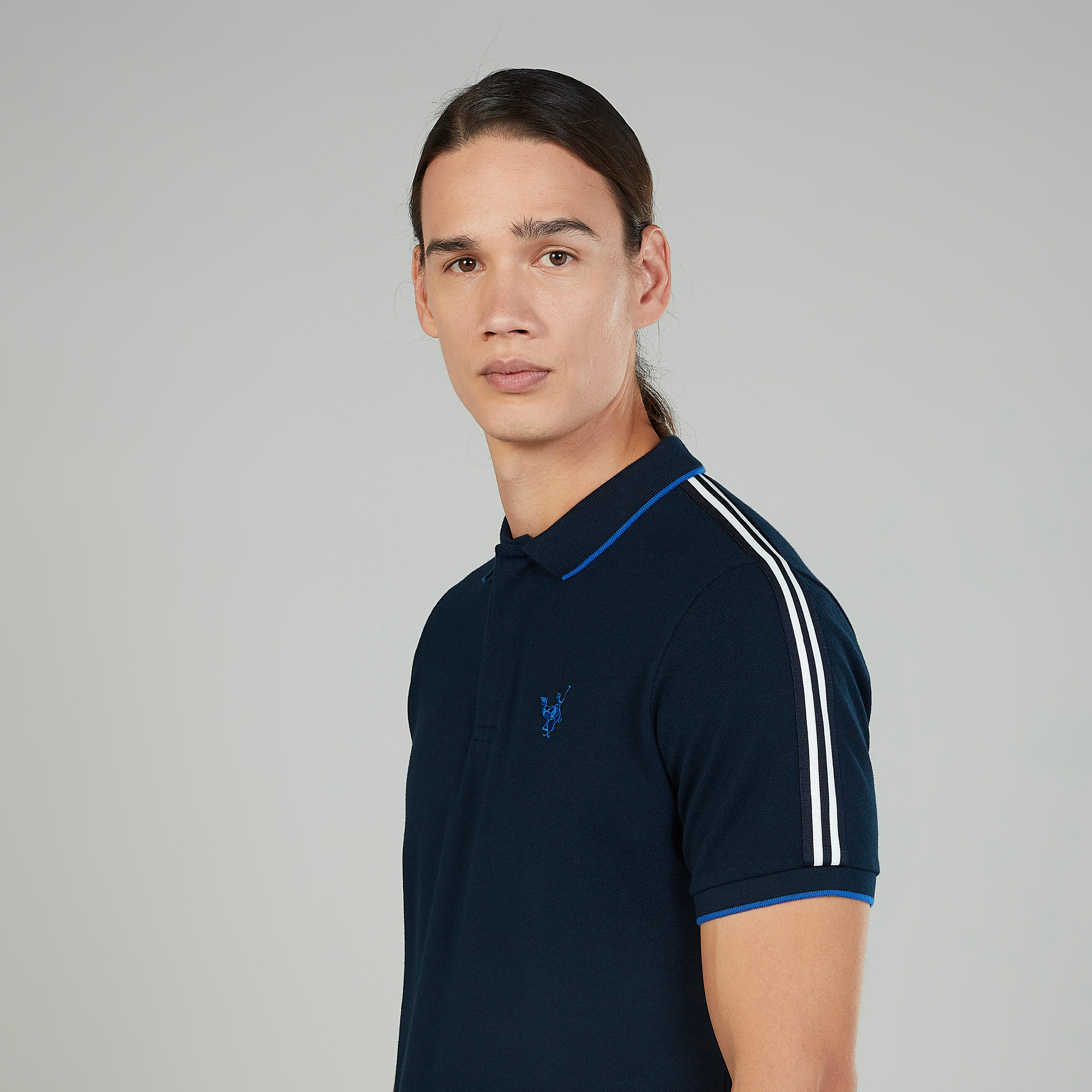 تيشيرت سليم بولو سادة بأكمام قصيرة-men-clothing-tshirtsandpolos-polos-image-3