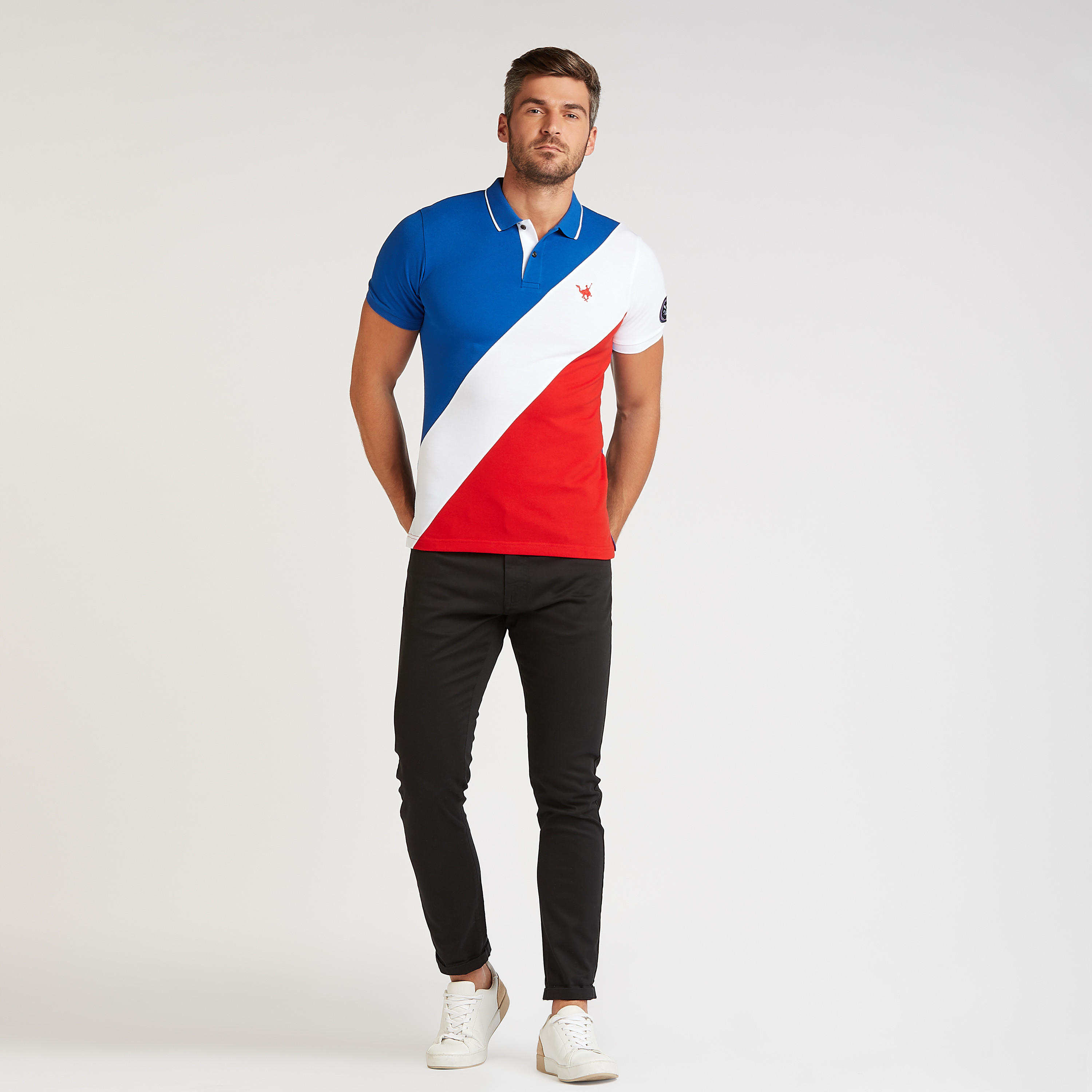 تيشيرت بولو سليم بتصاميم مغايرة وأكمام قصيرة-men-clothing-tshirtsandpolos-polos-image-2