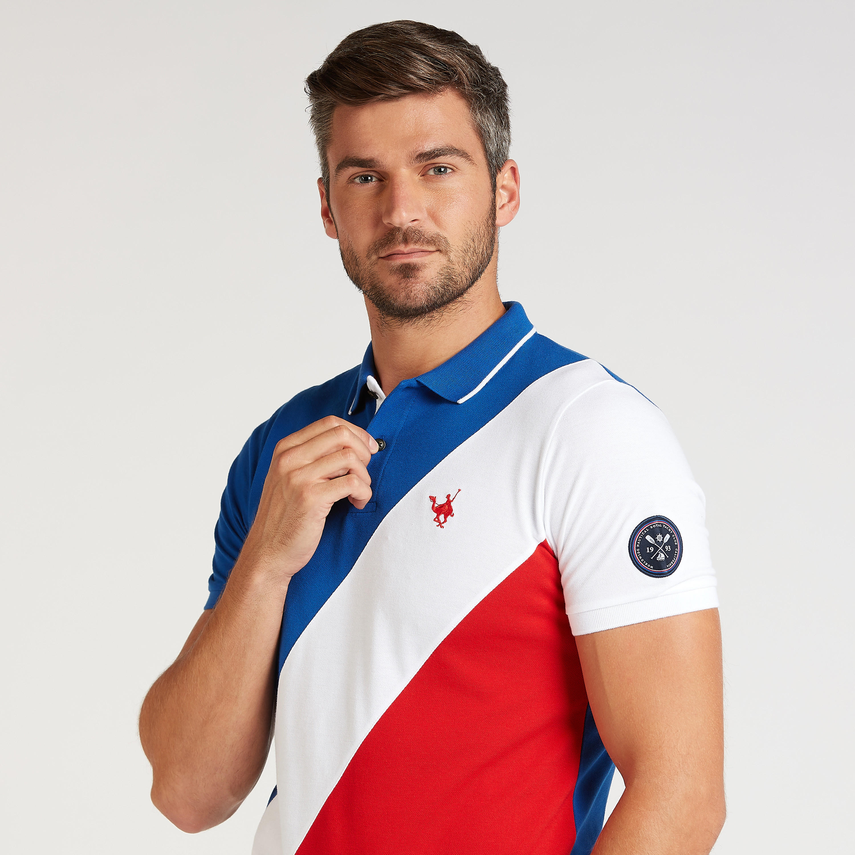 تيشيرت بولو سليم بتصاميم مغايرة وأكمام قصيرة-men-clothing-tshirtsandpolos-polos-image-3