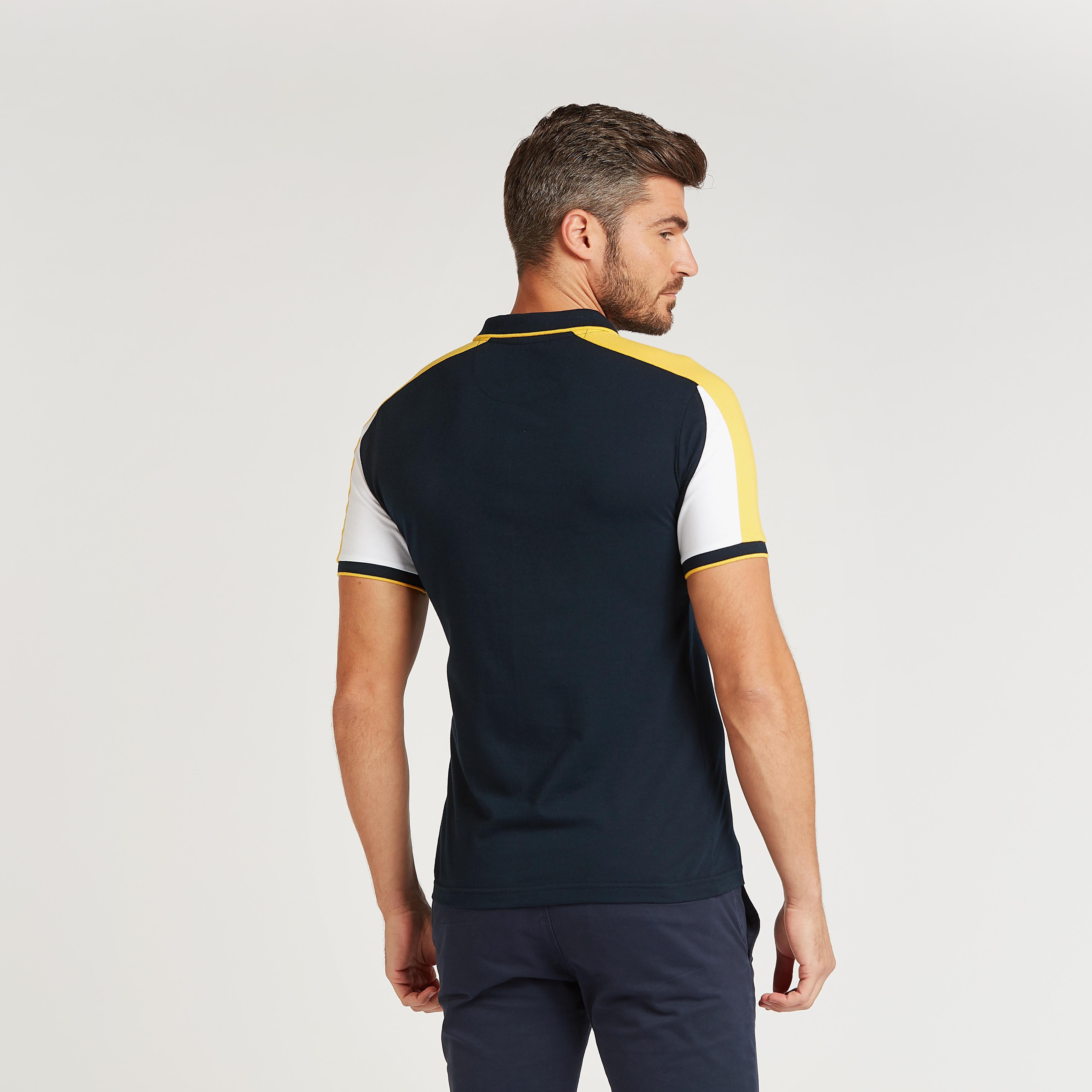 Slim Fit Colourblock Polo T-shirt with Short Sleeves-men-clothing-tshirtsandpolos-polos-image-4