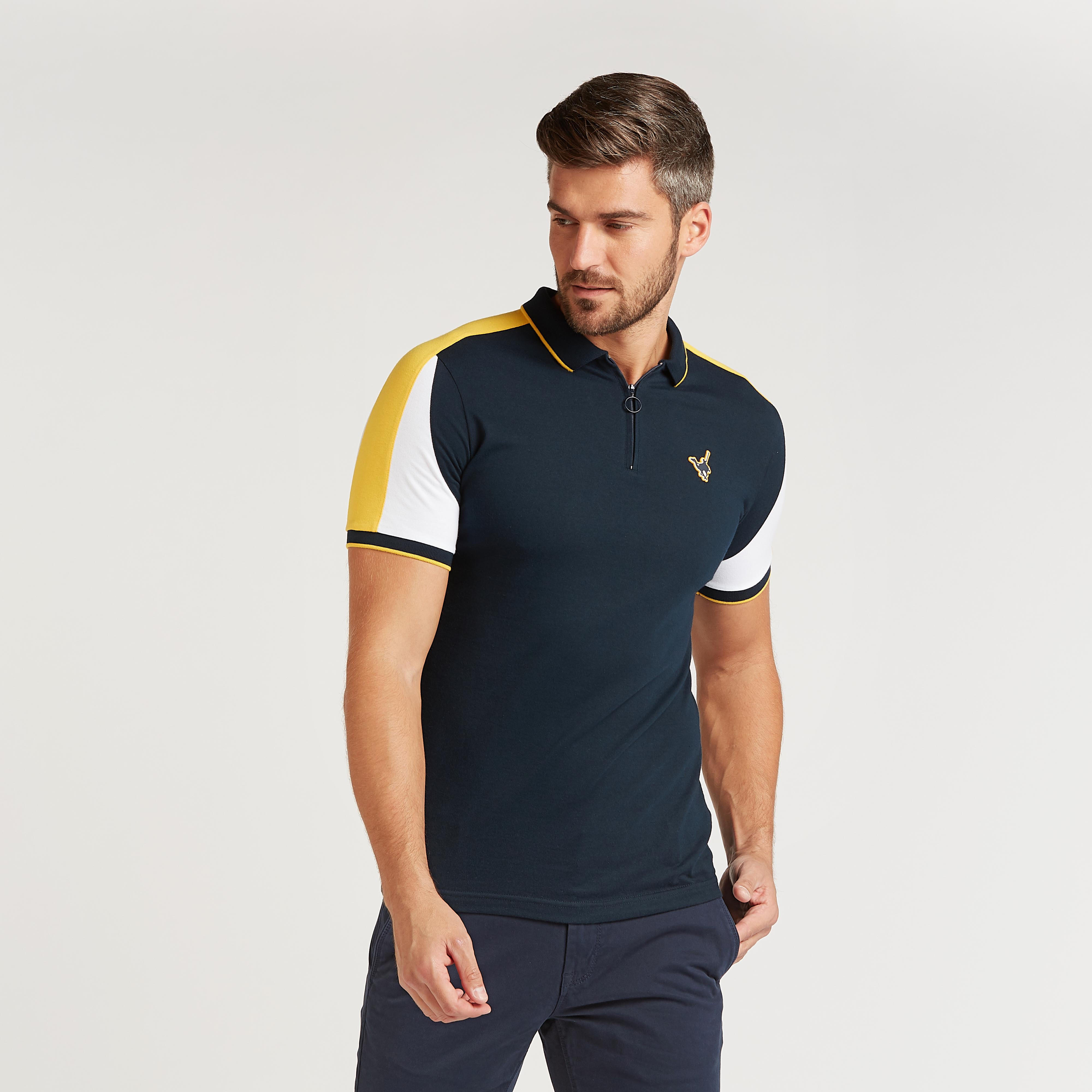 Slim Fit Colourblock Polo T-shirt with Short Sleeves-men-clothing-tshirtsandpolos-polos-image-5
