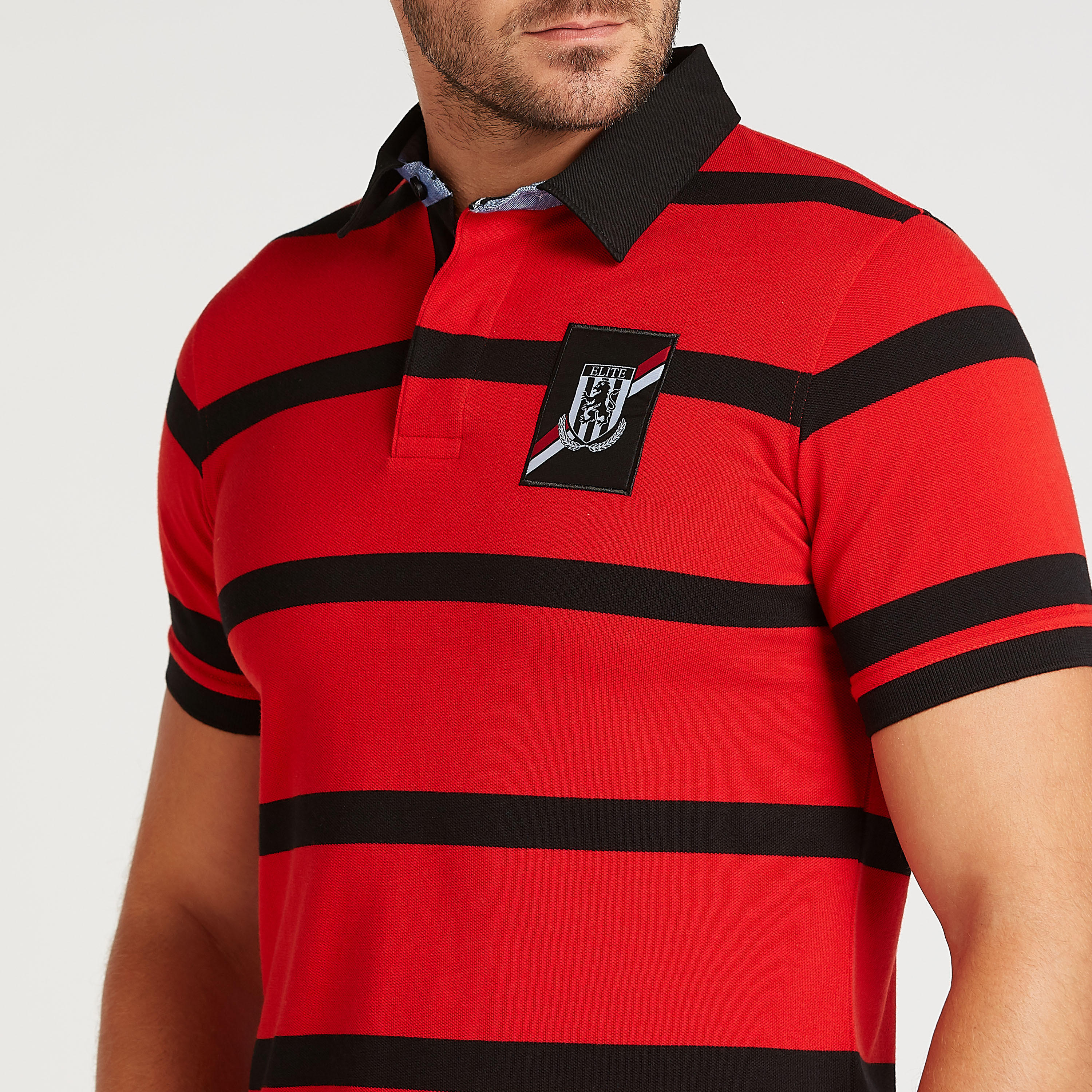 تيشيرت بولو سليم مخطّط بأكمام قصيرة-men-clothing-tshirtsandpolos-polos-image-3