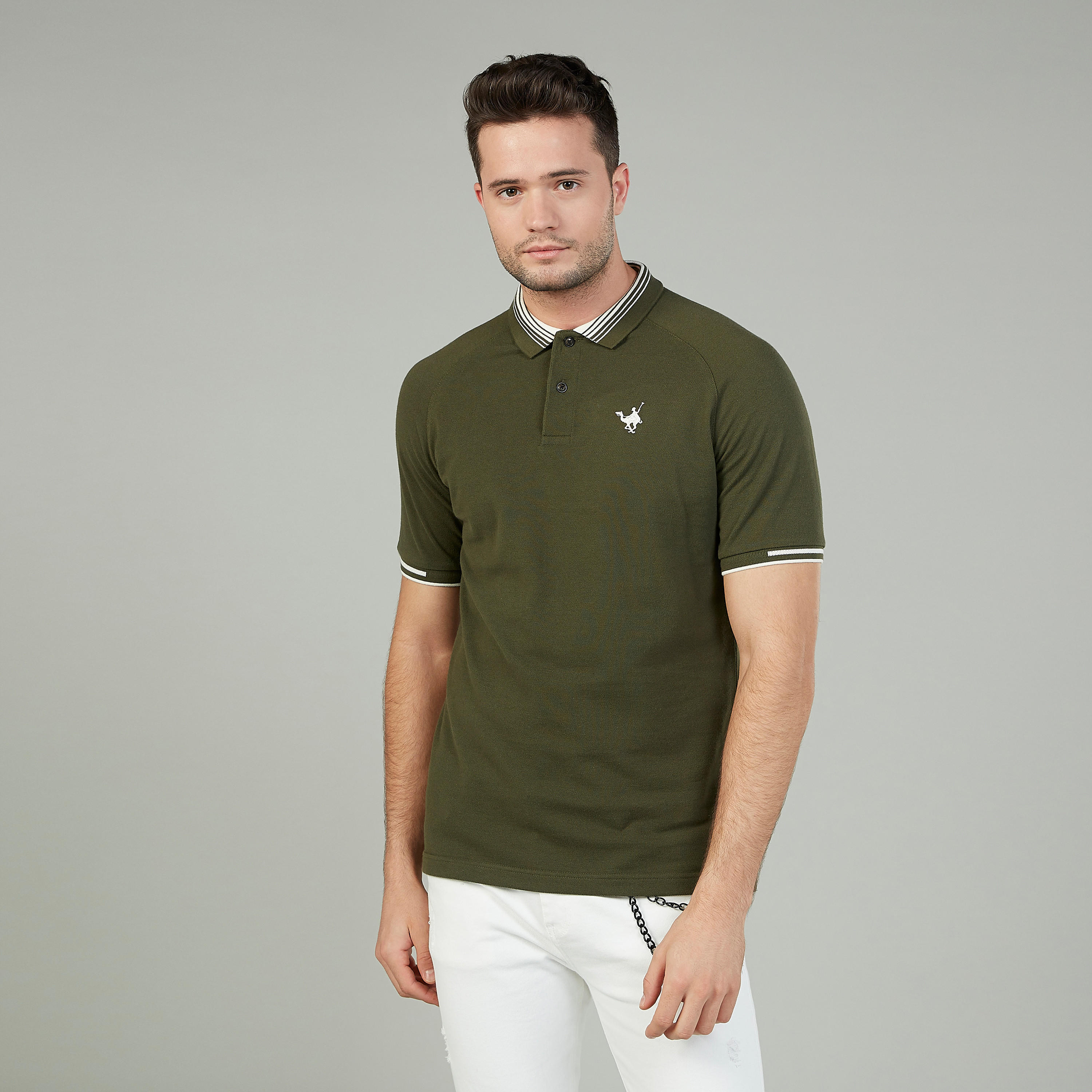 تيشيرت سليم بارز الملمس سليم بأكمام قصيرة-men-clothing-tshirtsandpolos-polos-image-5