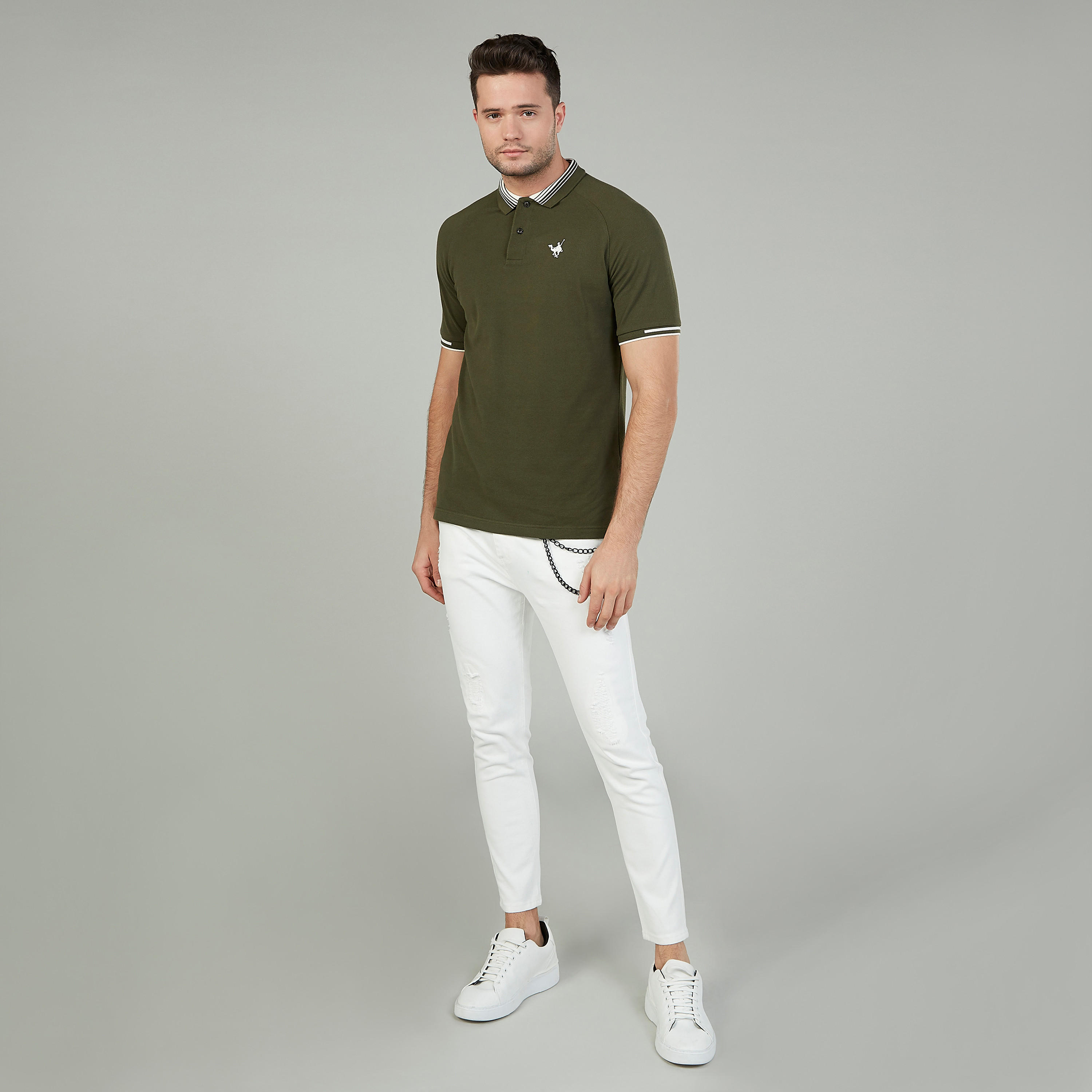 تيشيرت سليم بارز الملمس سليم بأكمام قصيرة-men-clothing-tshirtsandpolos-polos-image-4