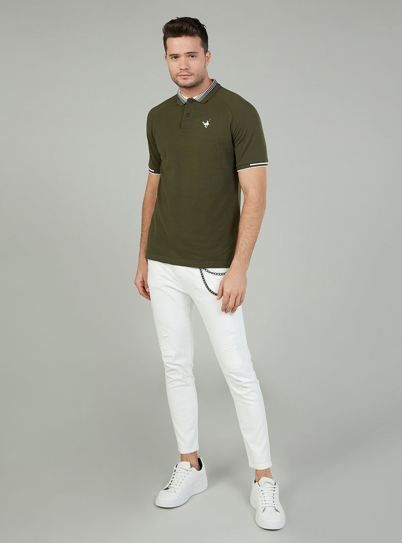 تيشيرت سليم بارز الملمس سليم بأكمام قصيرة-men-clothing-tshirtsandpolos-polos-image-4