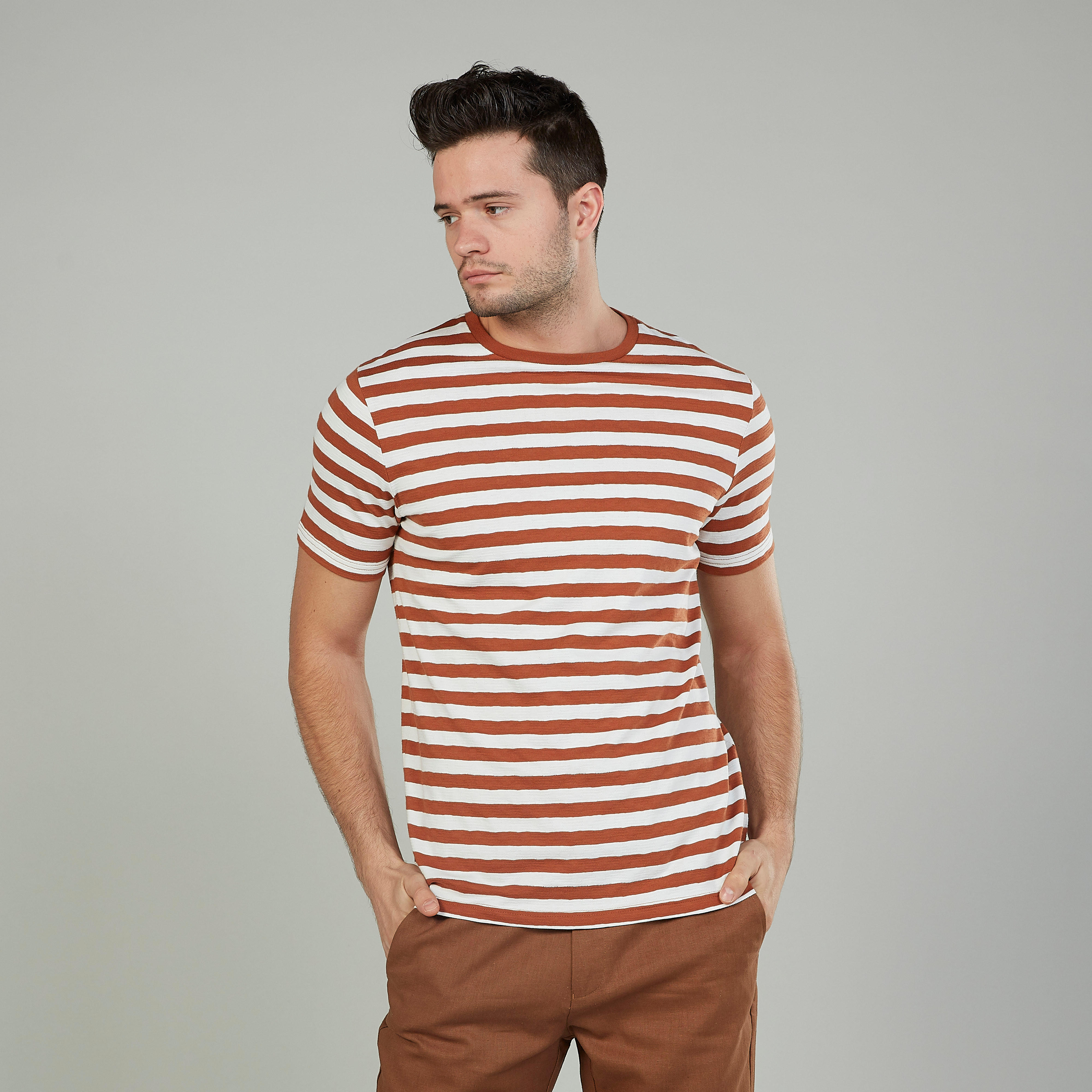 تيشيرت مخطّط بياقة مستديرة وأكمام قصيرة-men-clothing-tshirtsandpolos-tshirts-image-5