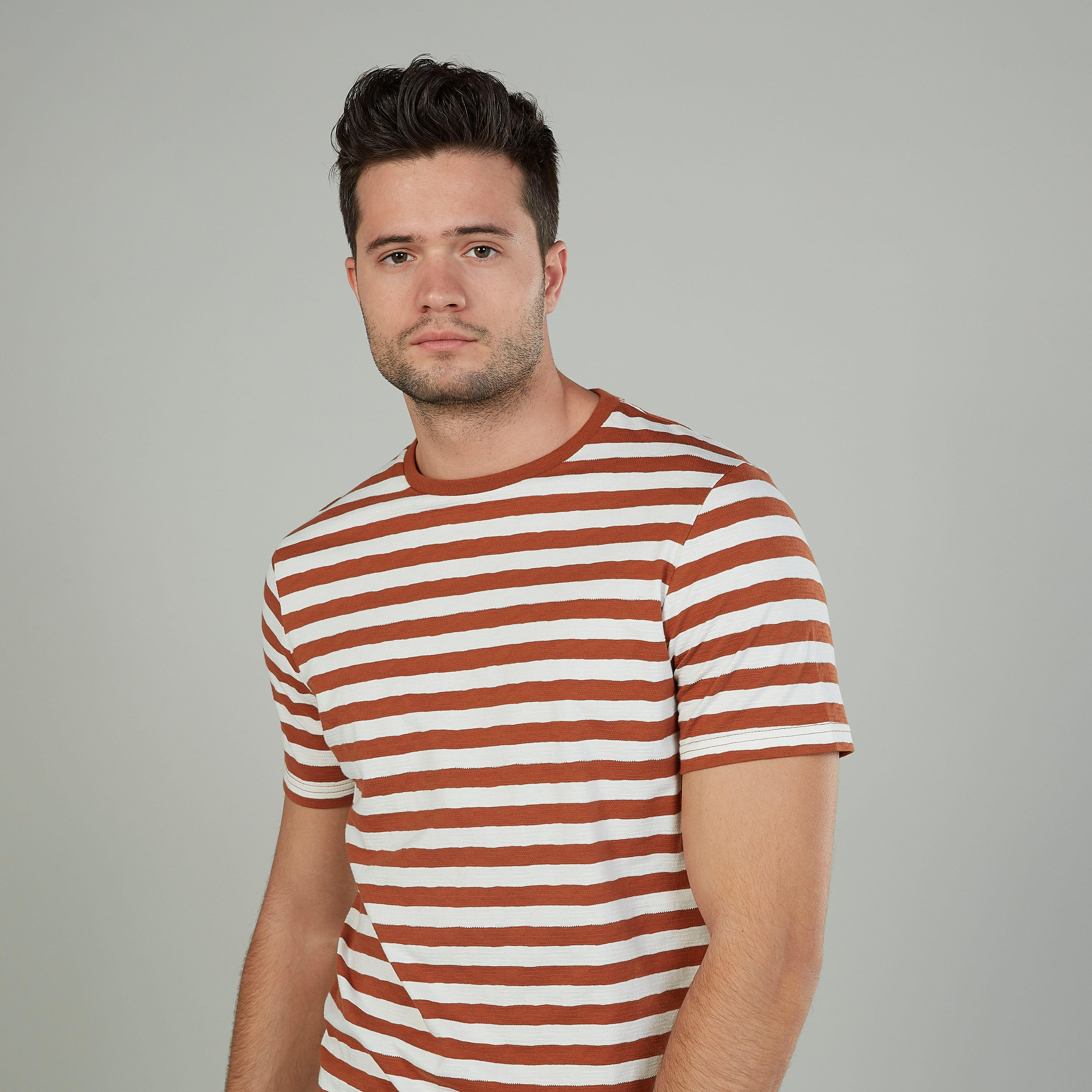 تيشيرت مخطّط بياقة مستديرة وأكمام قصيرة-men-clothing-tshirtsandpolos-tshirts-image-3
