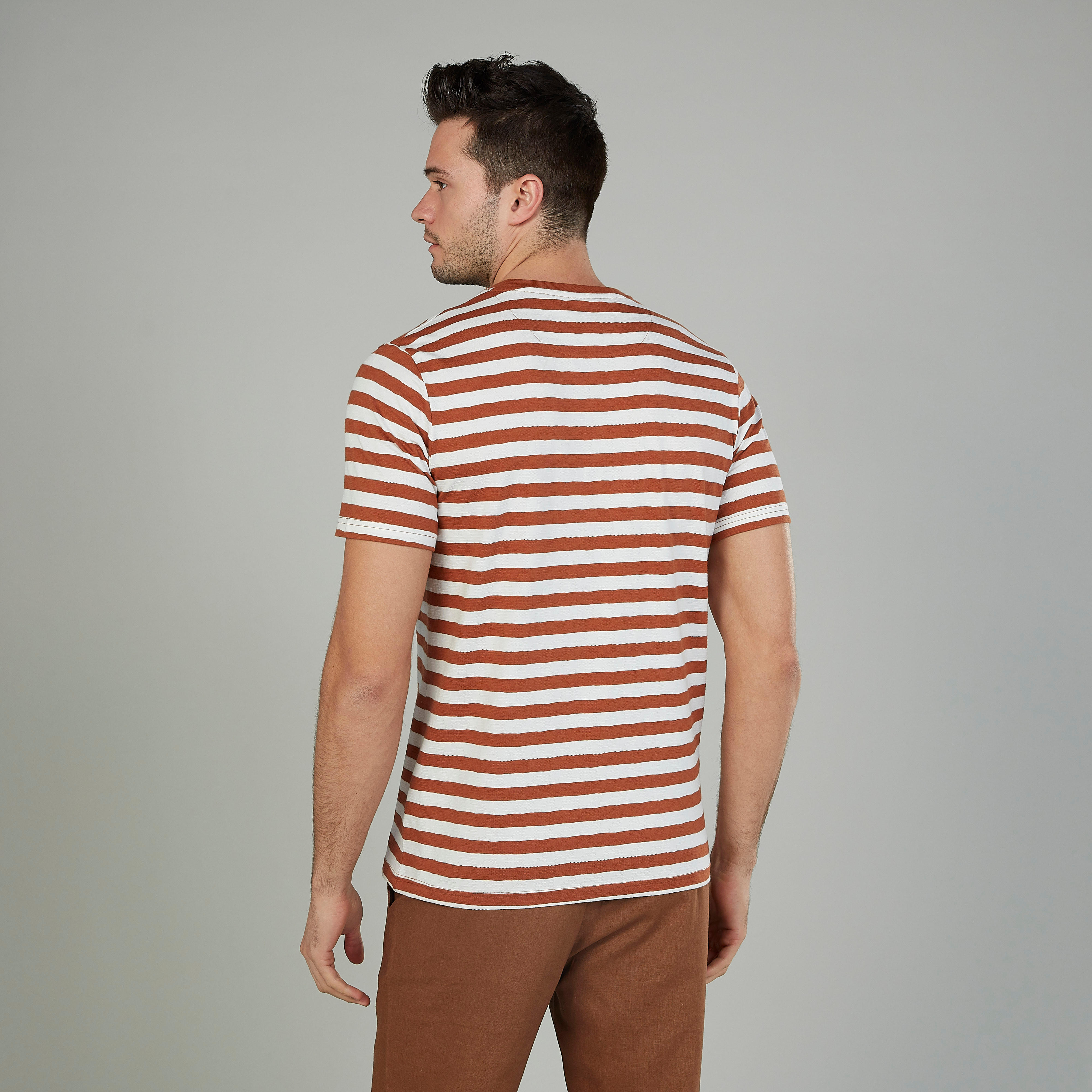 تيشيرت مخطّط بياقة مستديرة وأكمام قصيرة-men-clothing-tshirtsandpolos-tshirts-image-2
