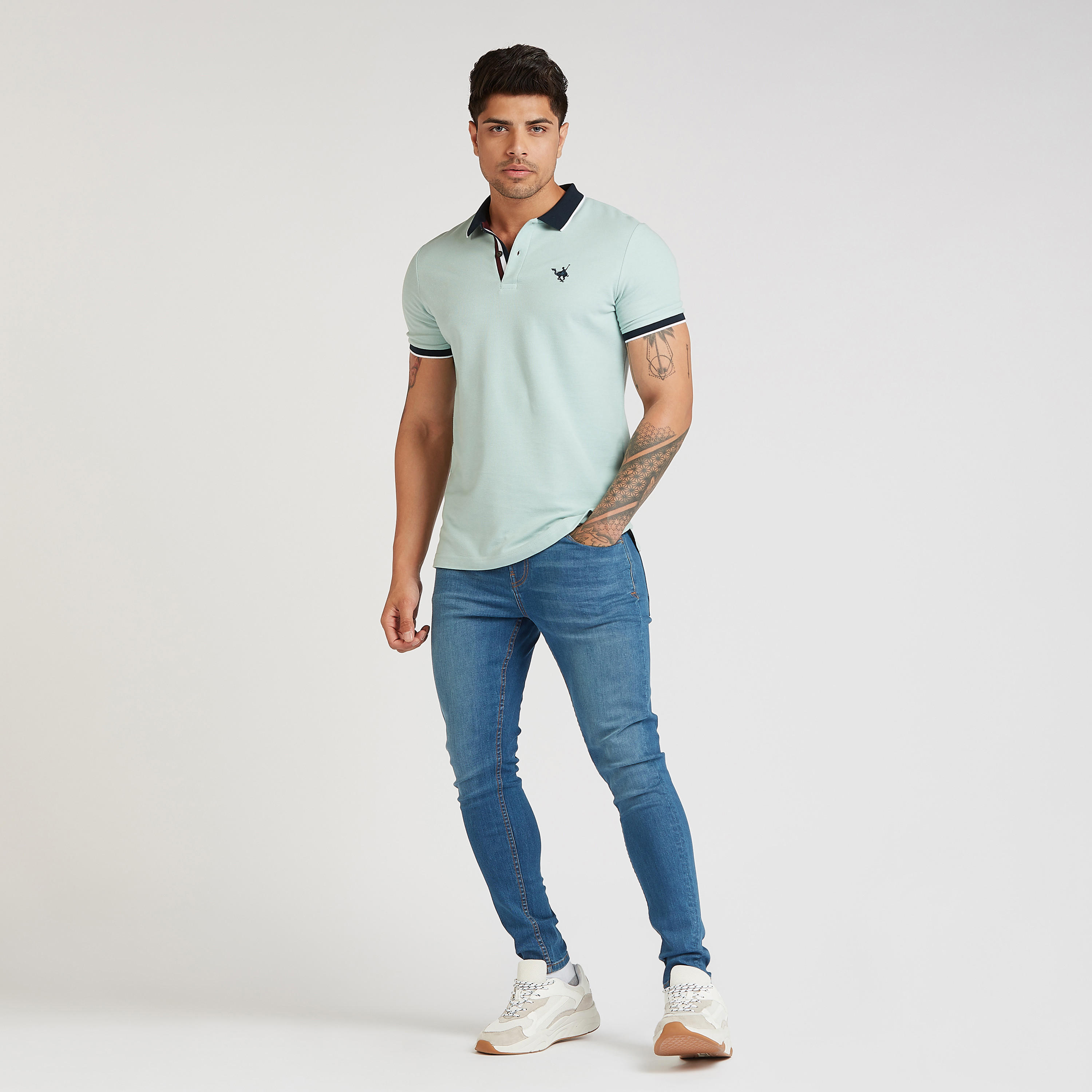 تيشيرت بولو بقصة سليم بارز الملمس بأكمام قصيرة-men-clothing-tshirtsandpolos-polos-image-8