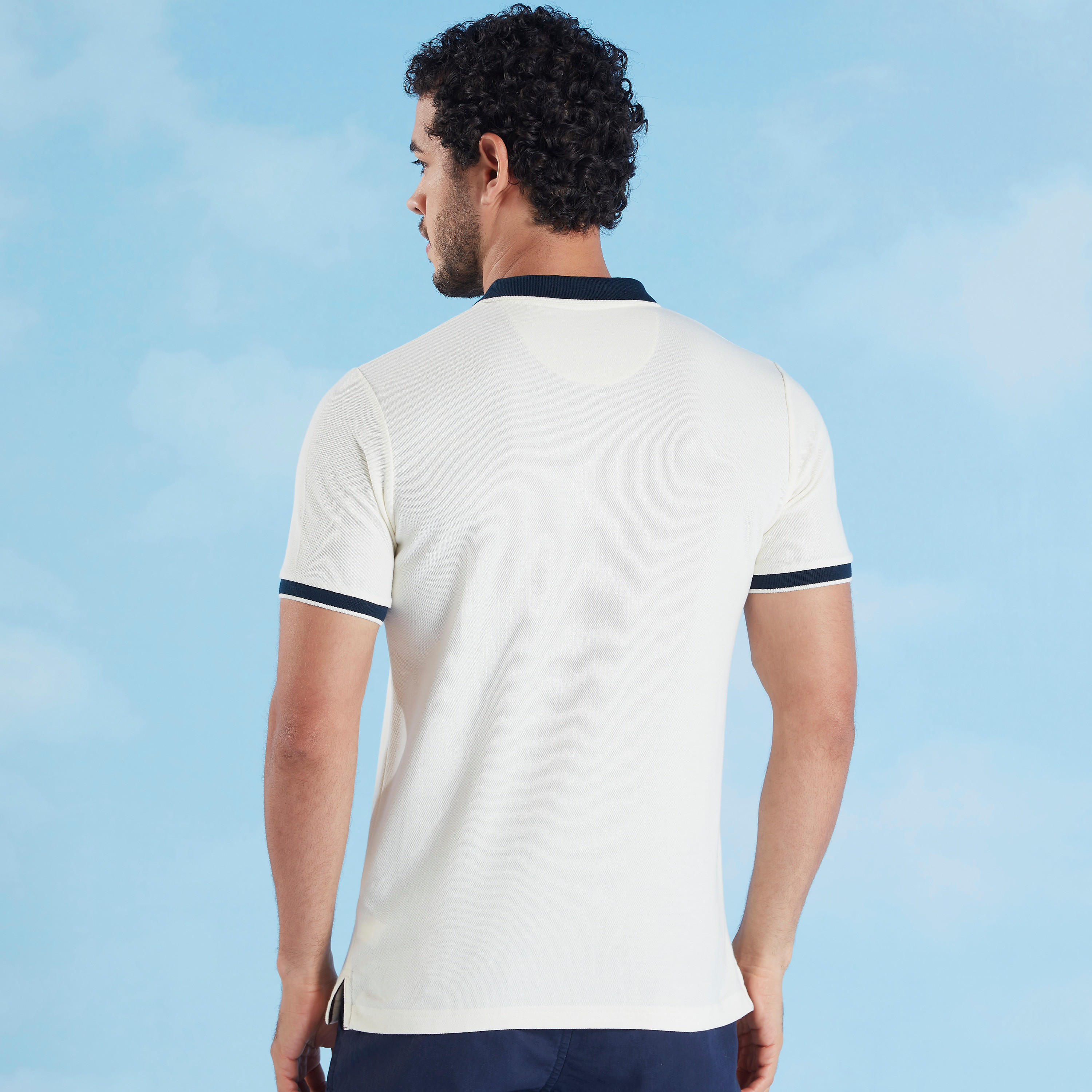 تيشيرت بولو بقصة سليم بارز الملمس بأكمام قصيرة-men-clothing-tshirtsandpolos-polos-image-21