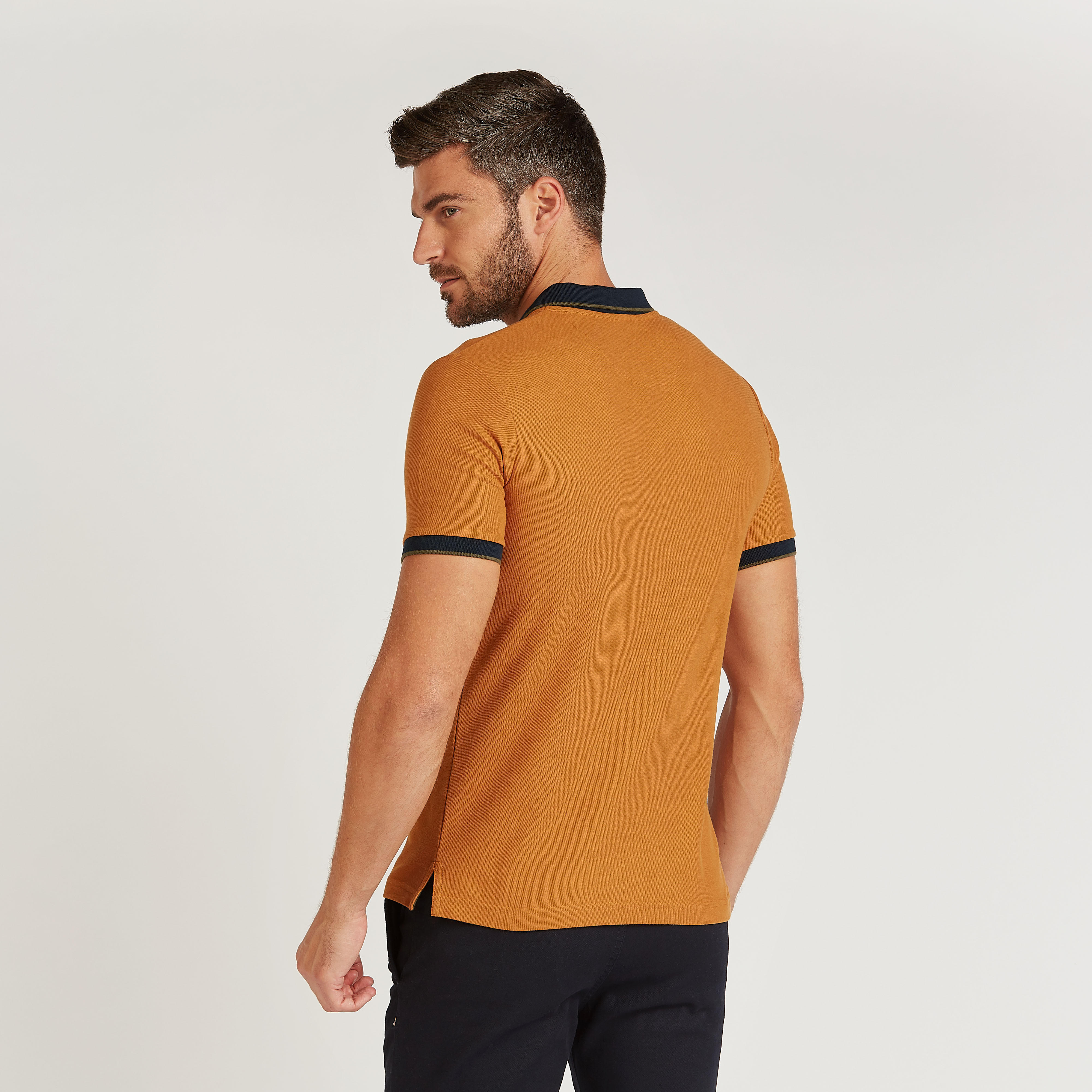 تيشيرت بولو بقصة سليم بارز الملمس بأكمام قصيرة-men-clothing-tshirtsandpolos-polos-image-15