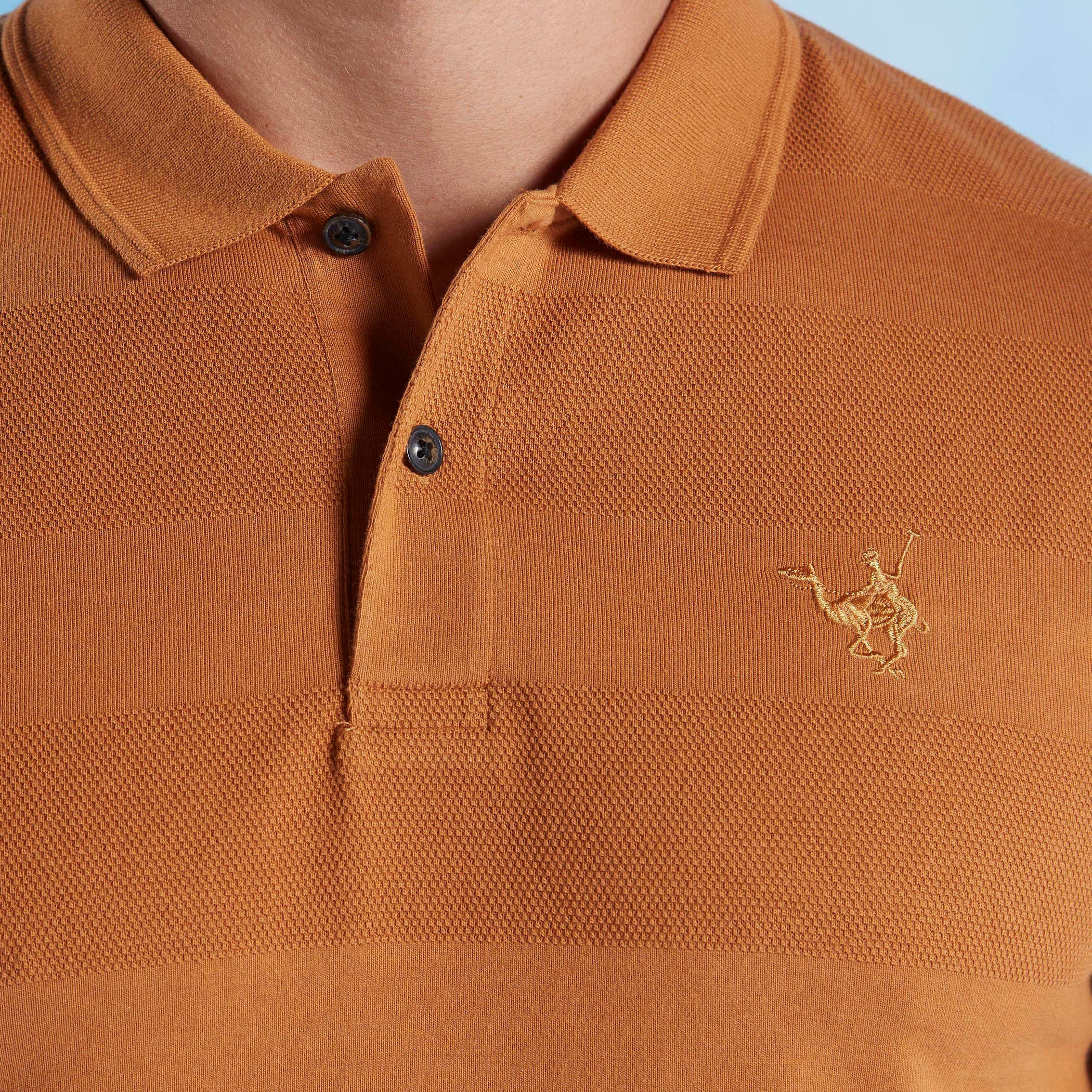 تيشيرت بولو بقصة سليم بارز الملمس بأكمام قصيرة-men-clothing-tshirtsandpolos-polos-image-3