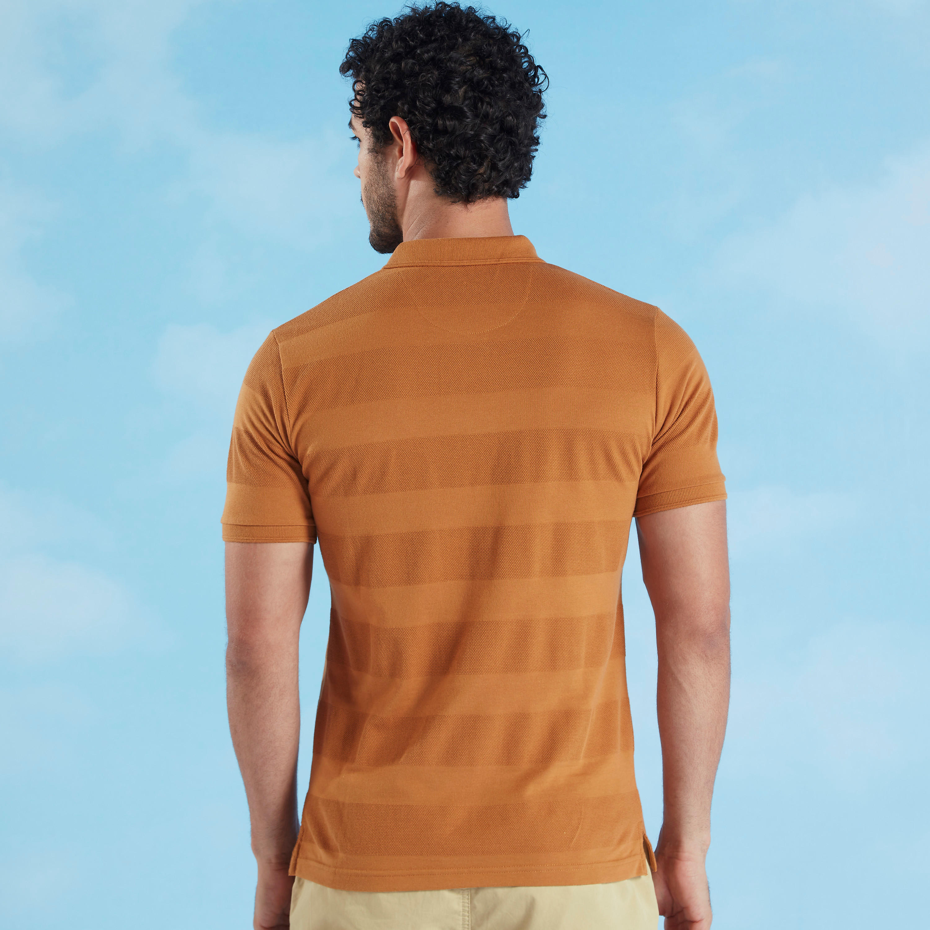 تيشيرت بولو بقصة سليم بارز الملمس بأكمام قصيرة-men-clothing-tshirtsandpolos-polos-image-6