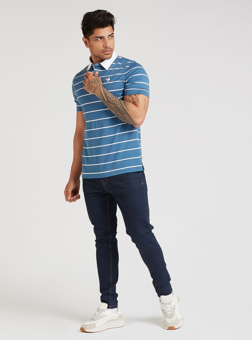 تيشيرت سليم مخطّط بأكمام قصيرة-men-clothing-tshirtsandpolos-polos-image-4