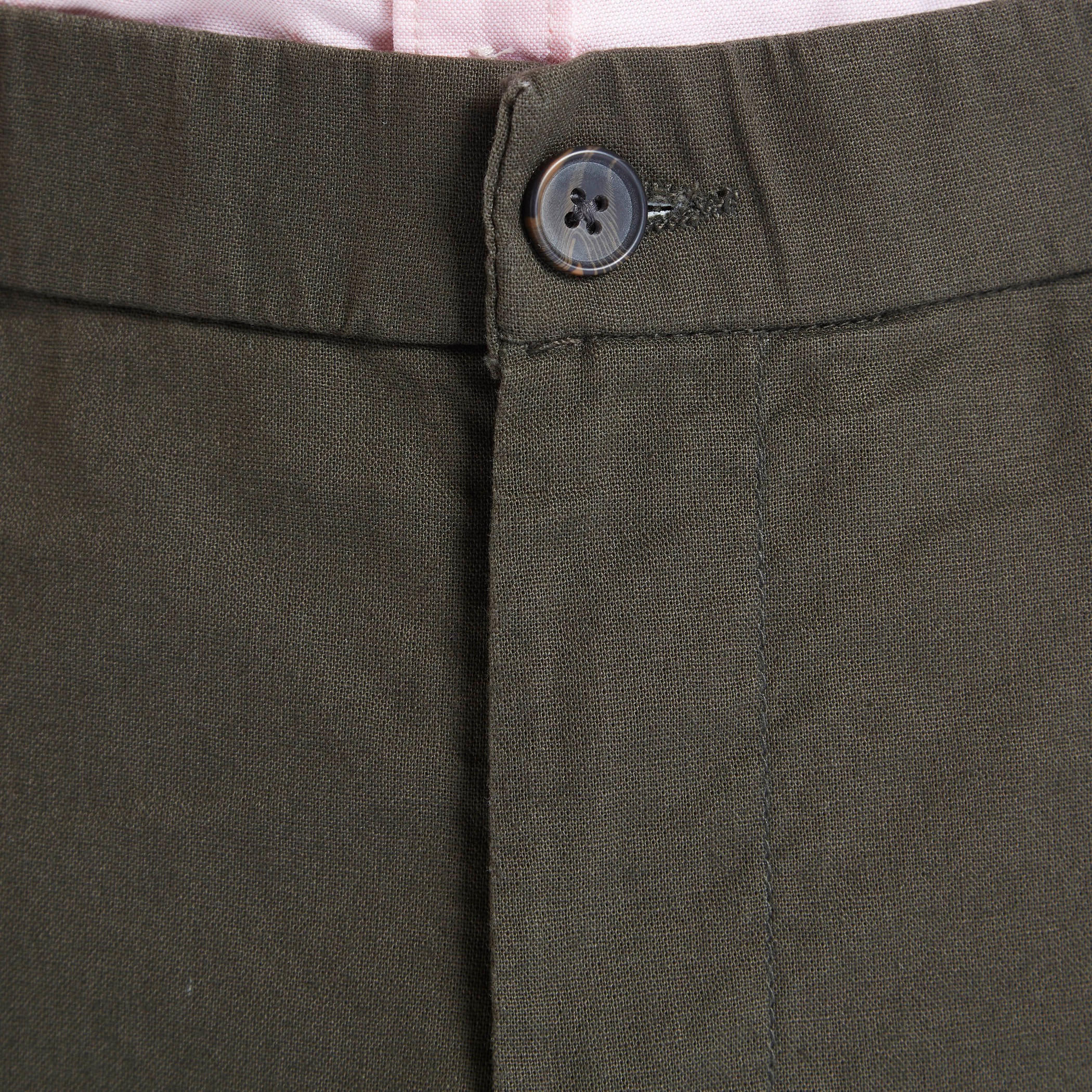 بنطلون شينو كتّان سليم فيت بجيوب وعراوي-men-clothing-bottoms-trousersandchinos-trousers-image-3