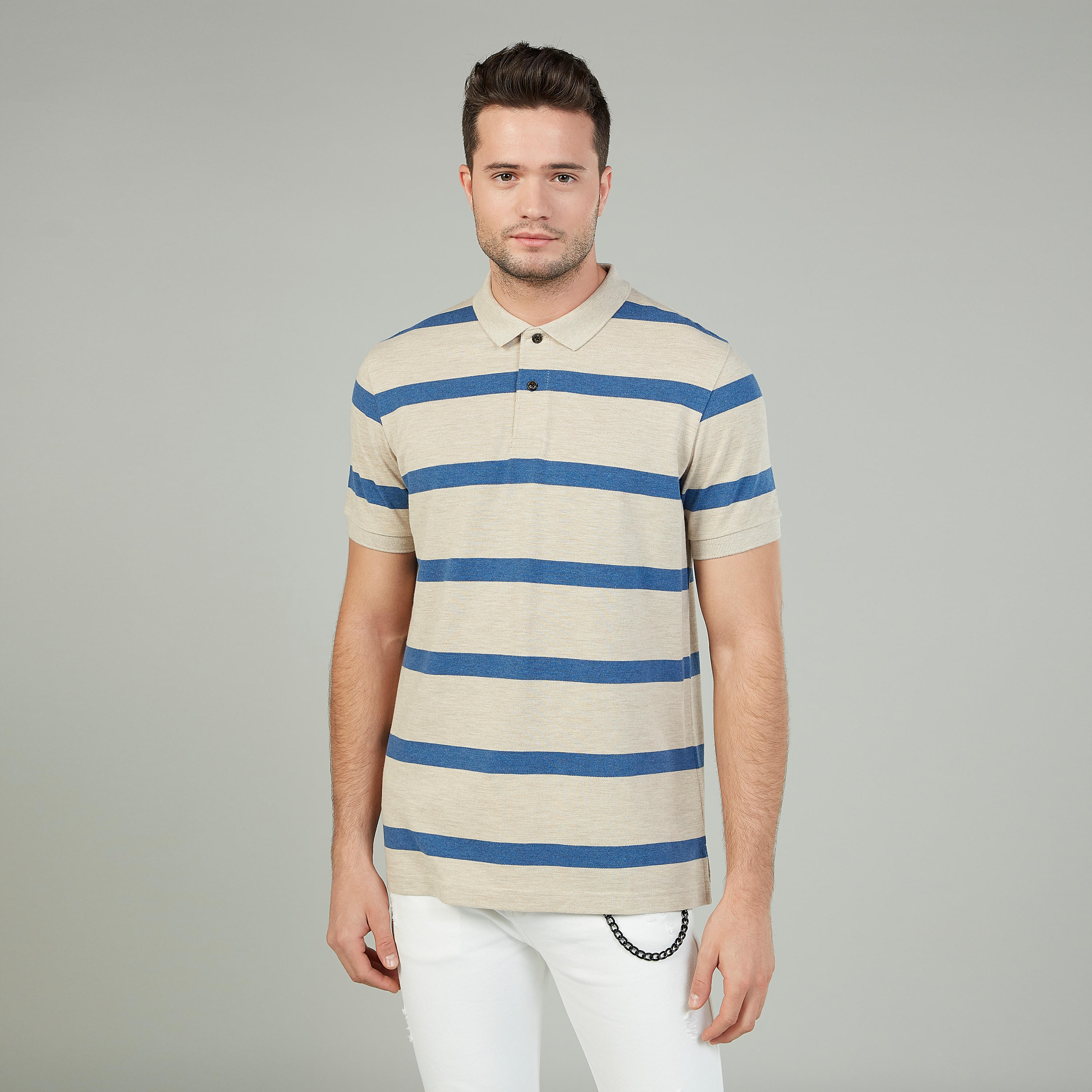 تيشيرت بولو مخطّط بأكمام قصيرة-men-clothing-tshirtsandpolos-polos-image-1
