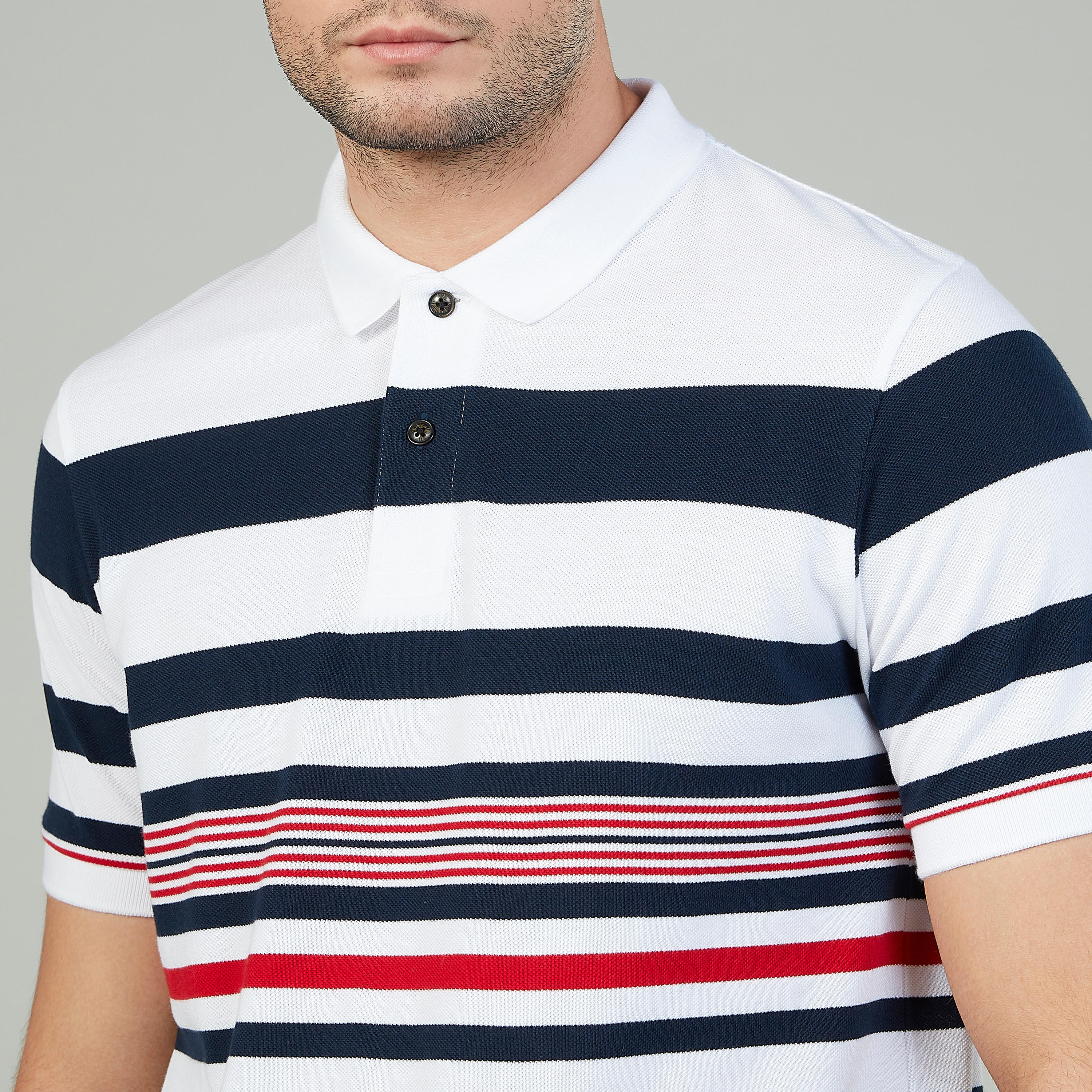 تيشيرت مستدام بولو سليم مقلّم بأكمام قصيرة  -men-clothing-tshirtsandpolos-polos-image-3