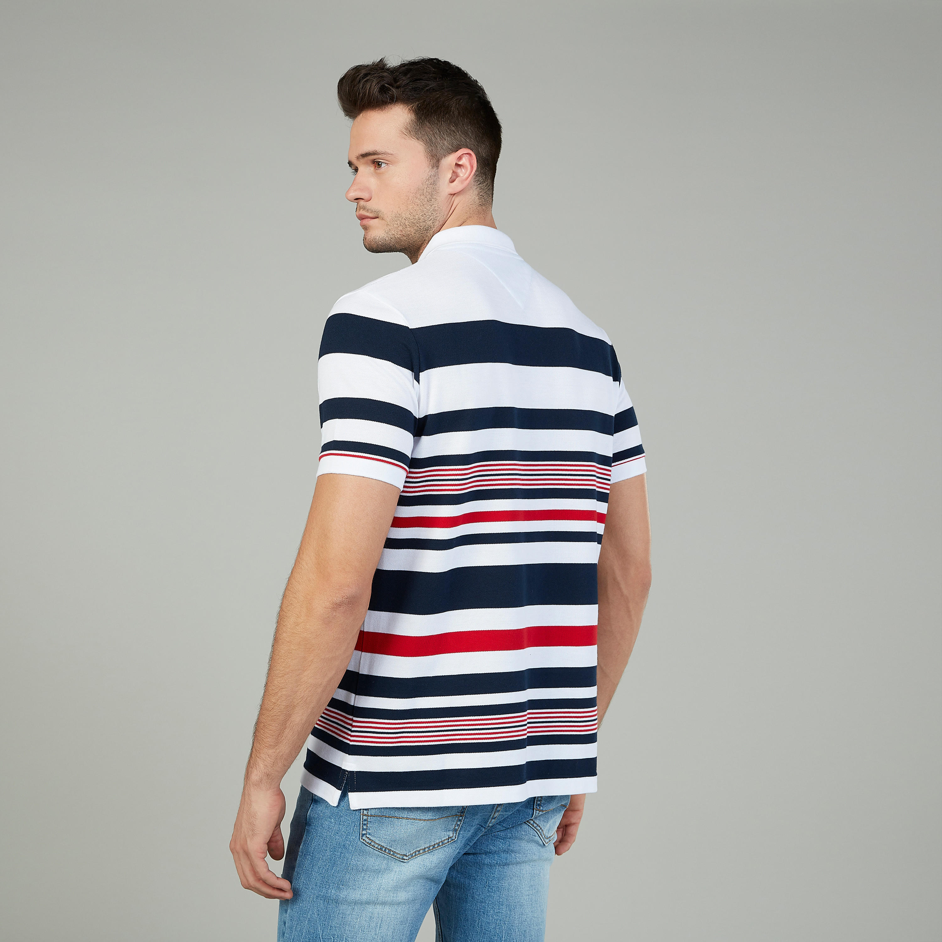 تيشيرت مستدام بولو سليم مقلّم بأكمام قصيرة  -men-clothing-tshirtsandpolos-polos-image-4