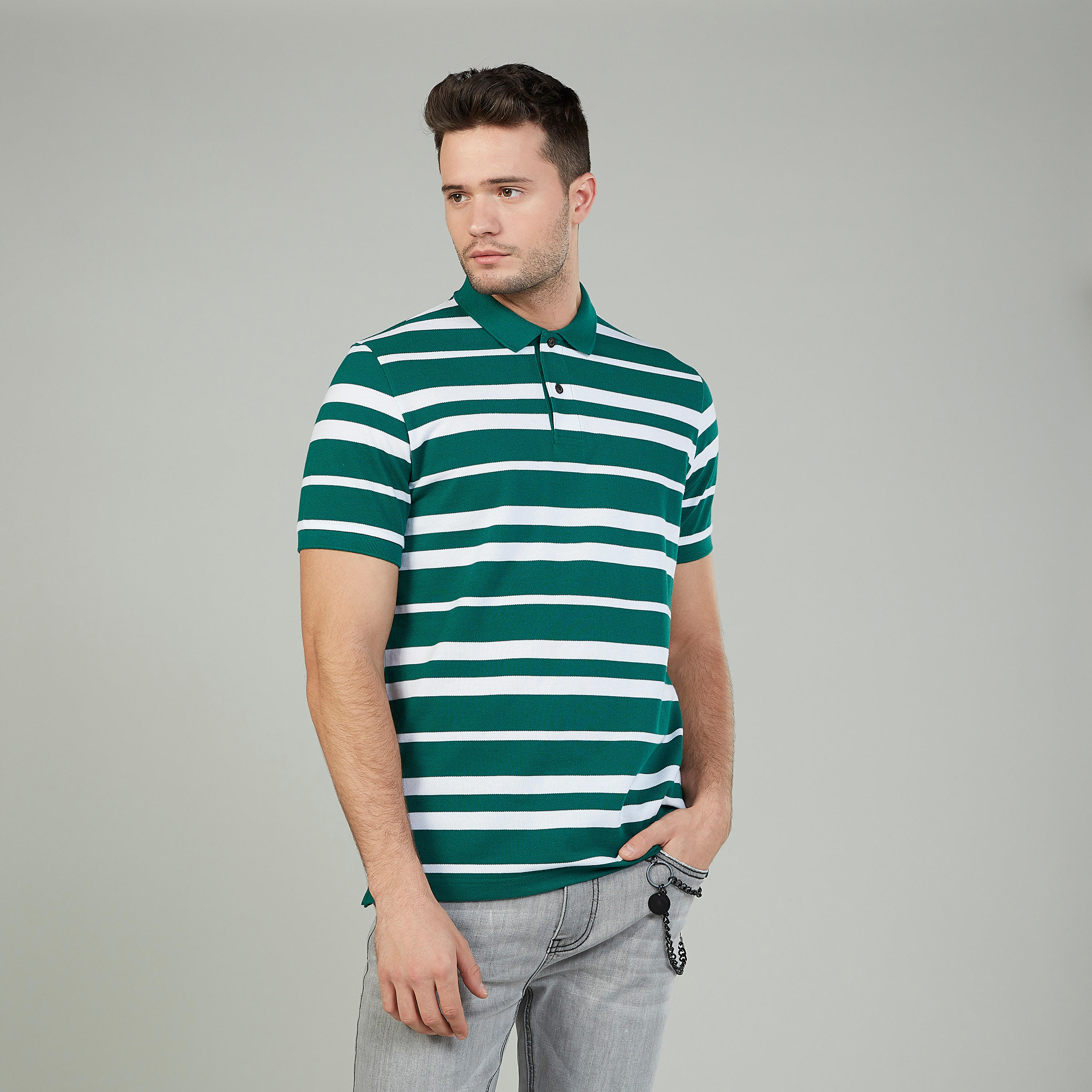 تيشيرت بولو مخطّط بأكمام قصيرة-men-clothing-tshirtsandpolos-polos-image-1
