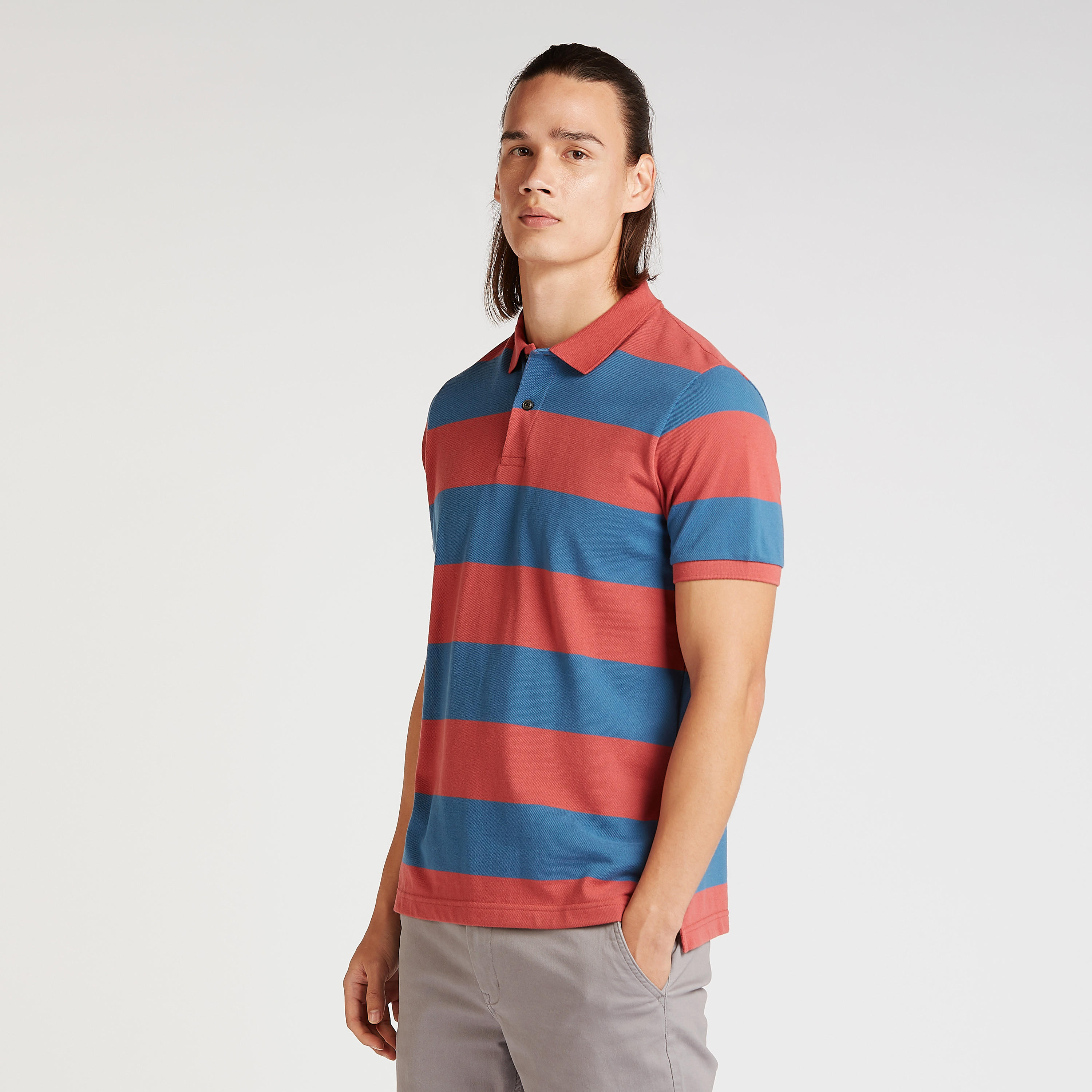 تيشيرت بولو سليم بأكمام قصيرة-men-clothing-tshirtsandpolos-polos-image-1
