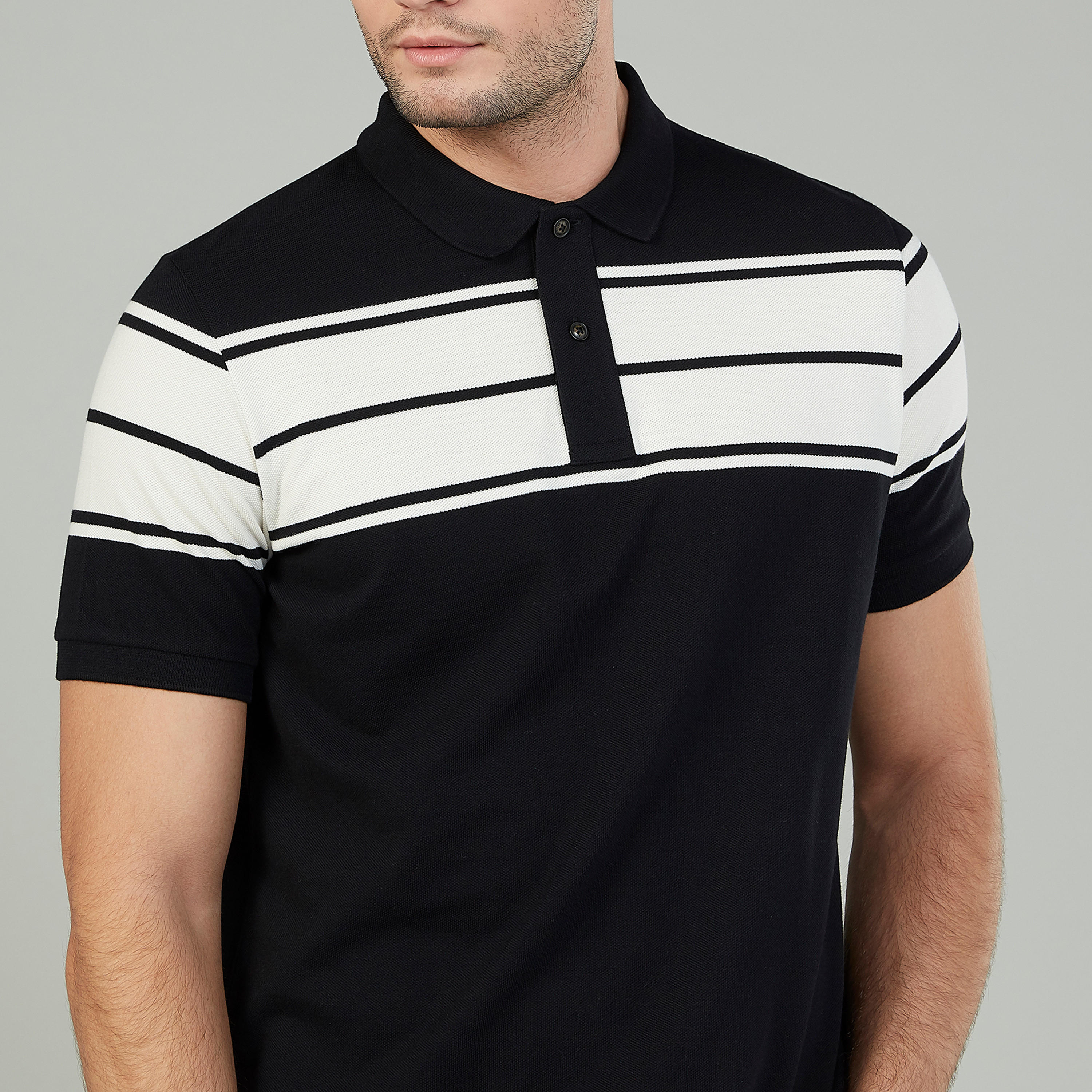 تيشيرت بولو مقلّم سليم بأكمام قصيرة-men-clothing-tshirtsandpolos-polos-image-3