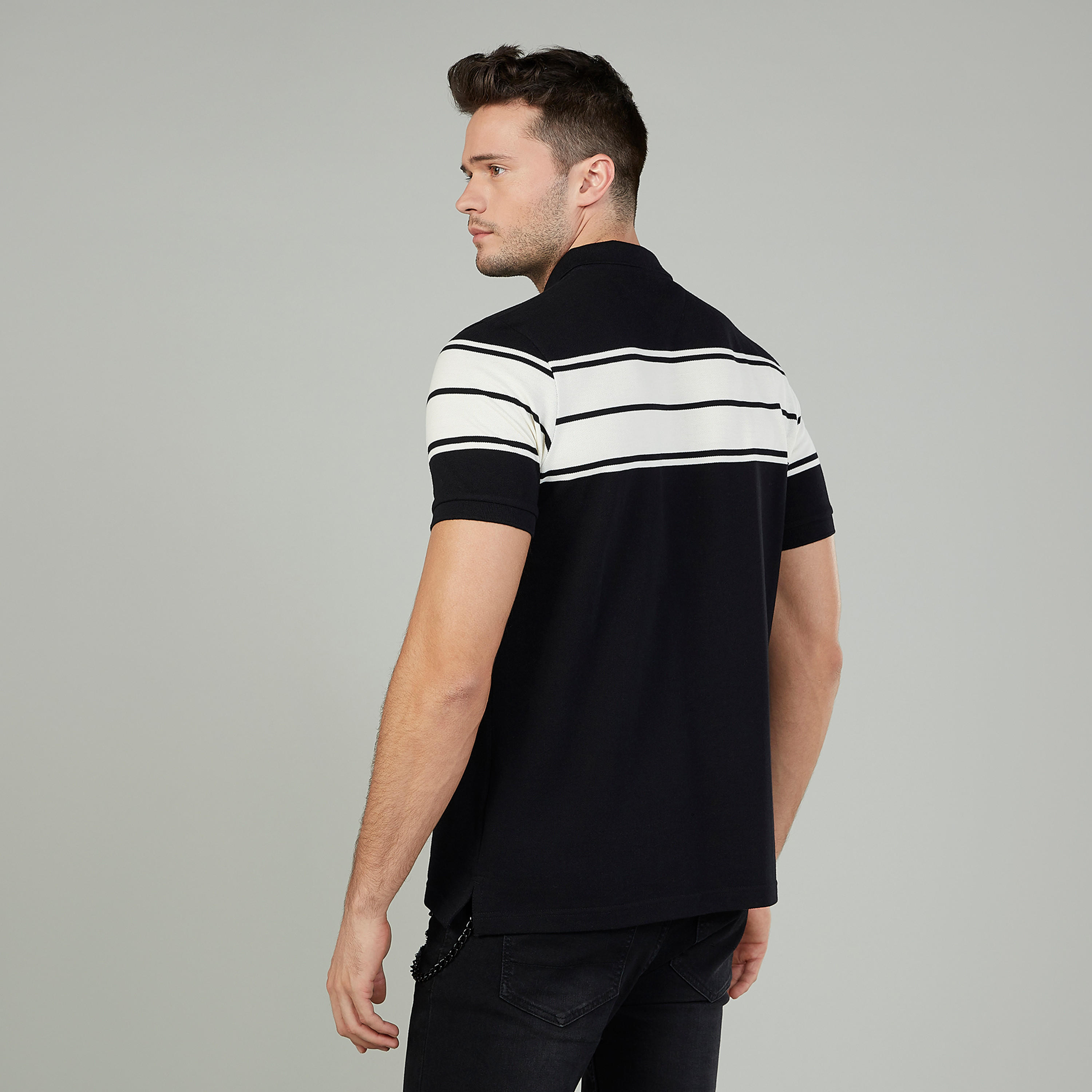 تيشيرت بولو مقلّم سليم بأكمام قصيرة-men-clothing-tshirtsandpolos-polos-image-4