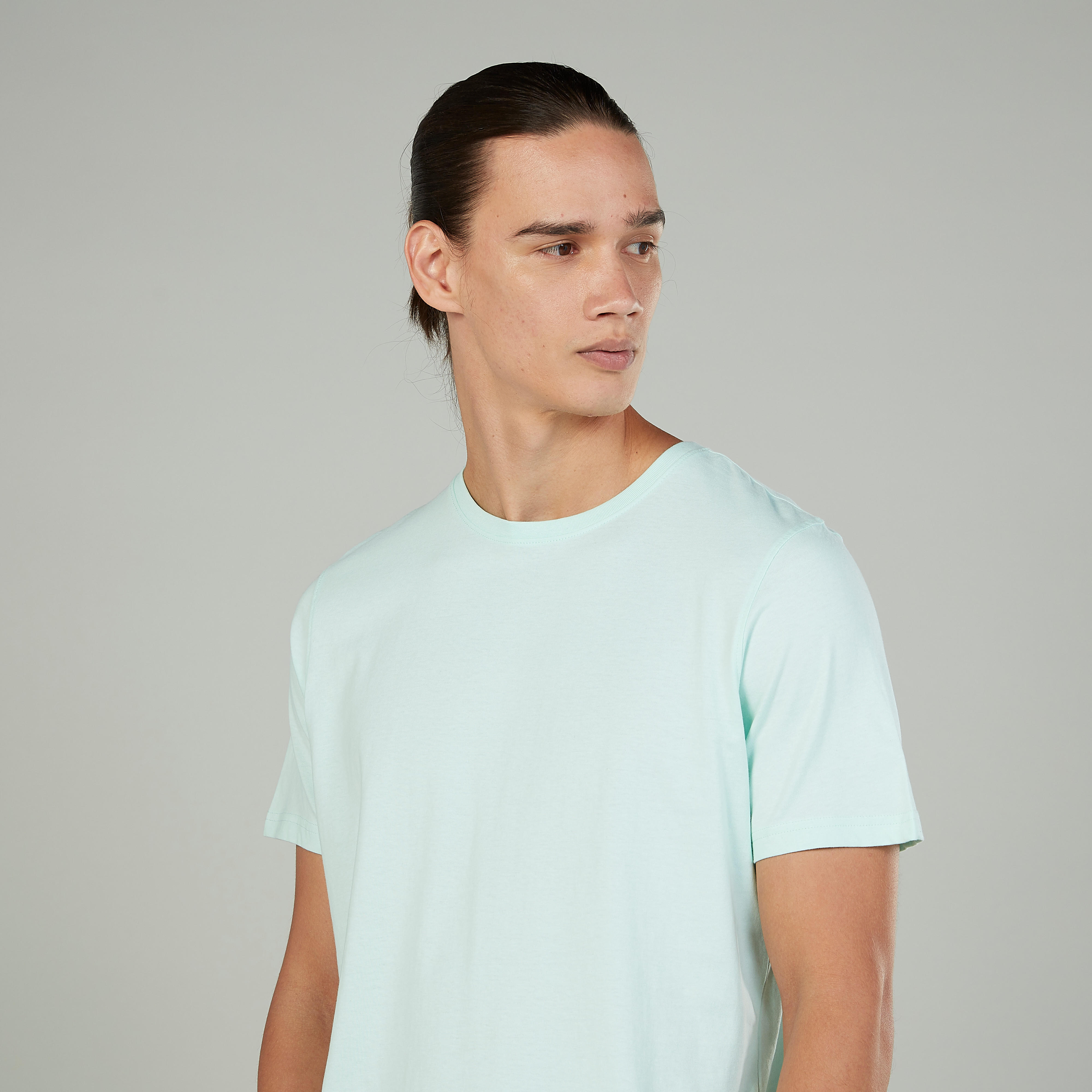 Solid T-shirt with Round Neck and Short Sleeves-men-clothing-tshirtsandpolos-tshirts-image-3