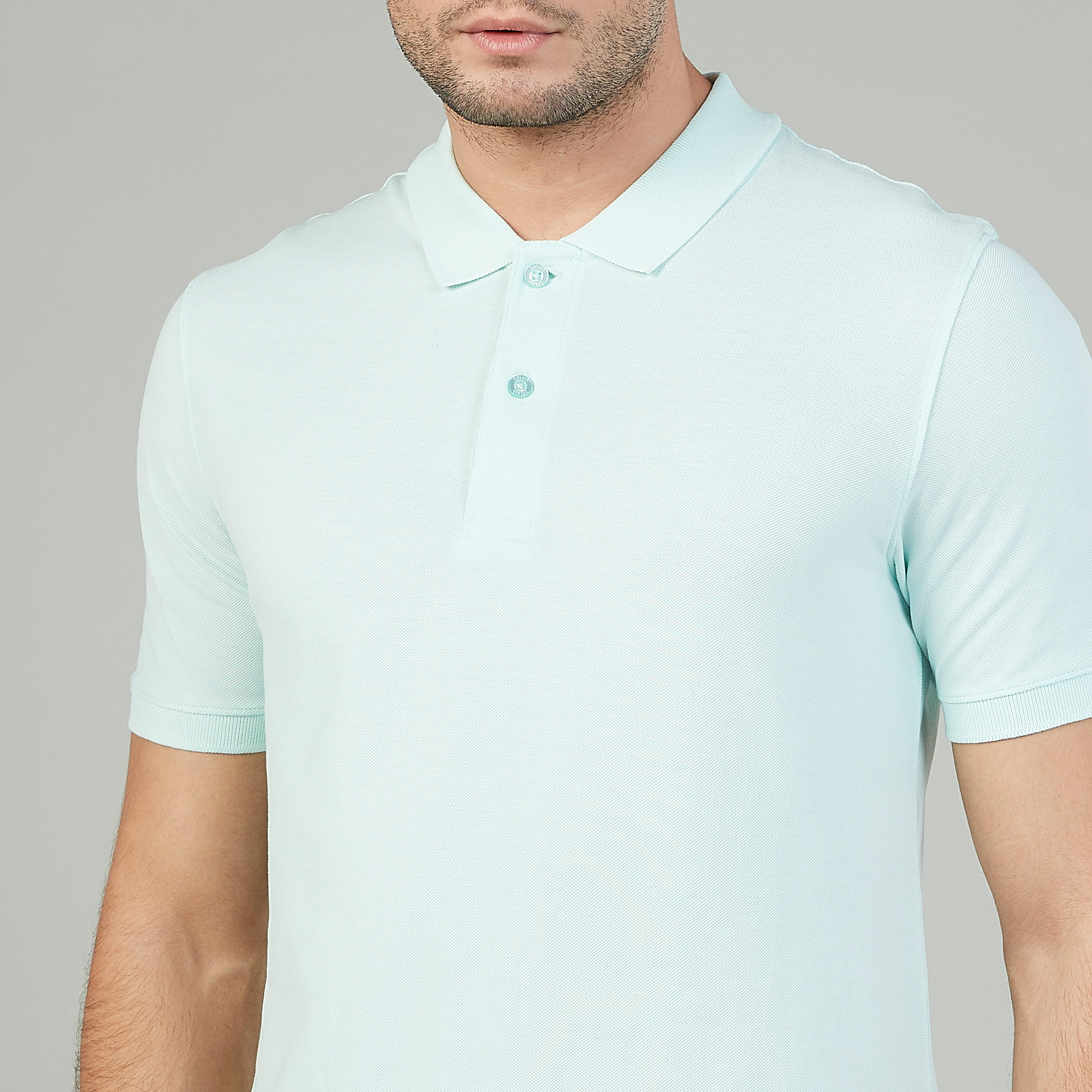 تيشيرت بياقة بولو بارز الملمس بأكمام قصيرة-men-clothing-tshirtsandpolos-polos-image-3