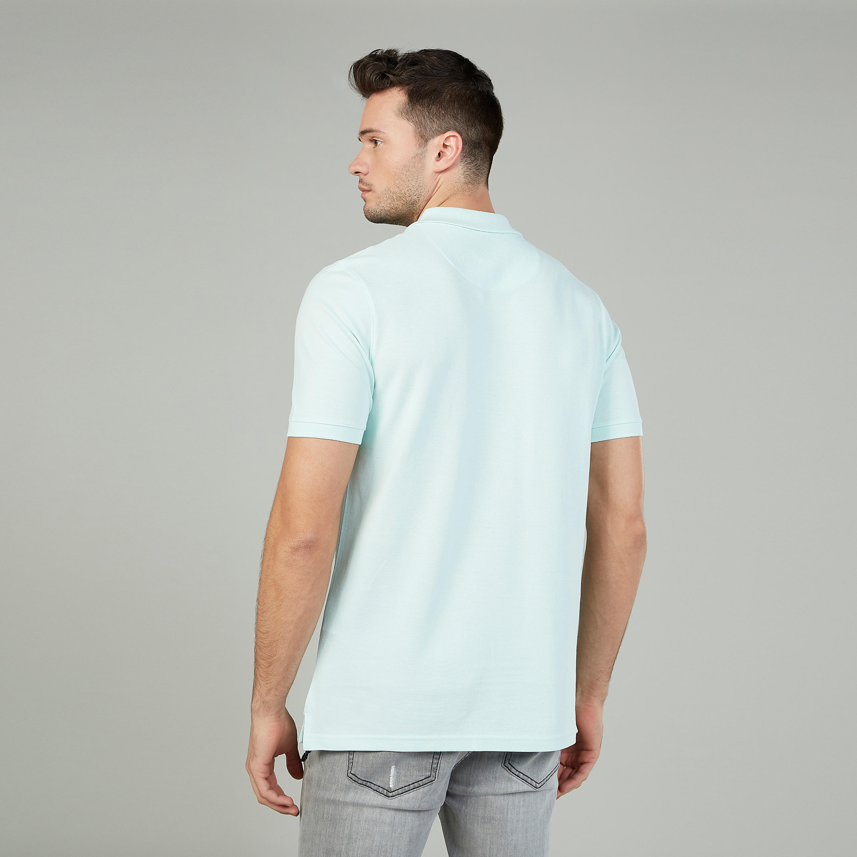 تيشيرت بياقة بولو بارز الملمس بأكمام قصيرة-men-clothing-tshirtsandpolos-polos-image-4