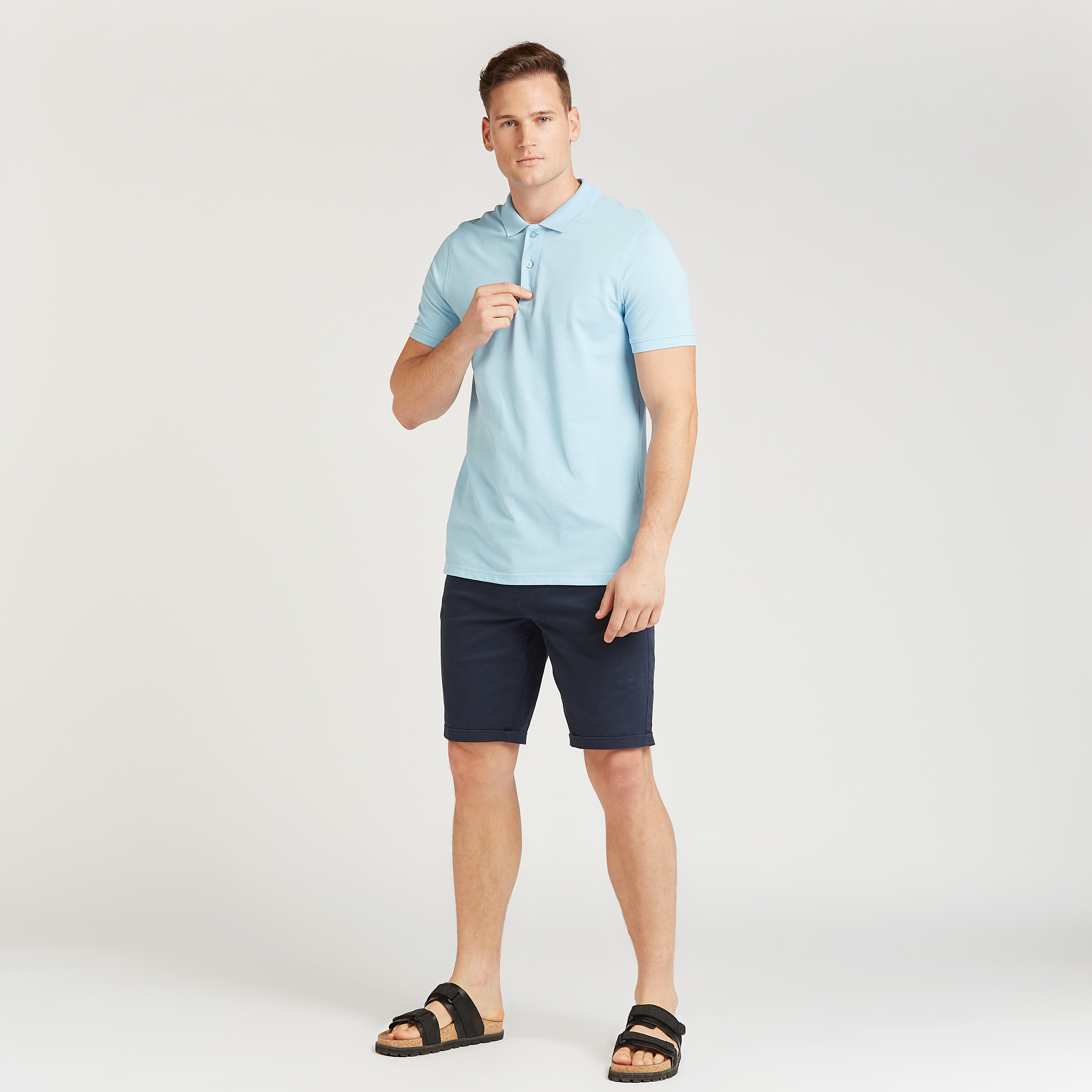 تيشيرت بولو سادة بأكمام قصيرة-men-clothing-tshirtsandpolos-polos-image-5