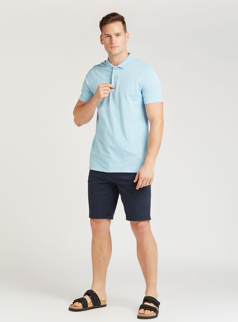 تيشيرت بولو سادة بأكمام قصيرة-men-clothing-tshirtsandpolos-polos-image-5