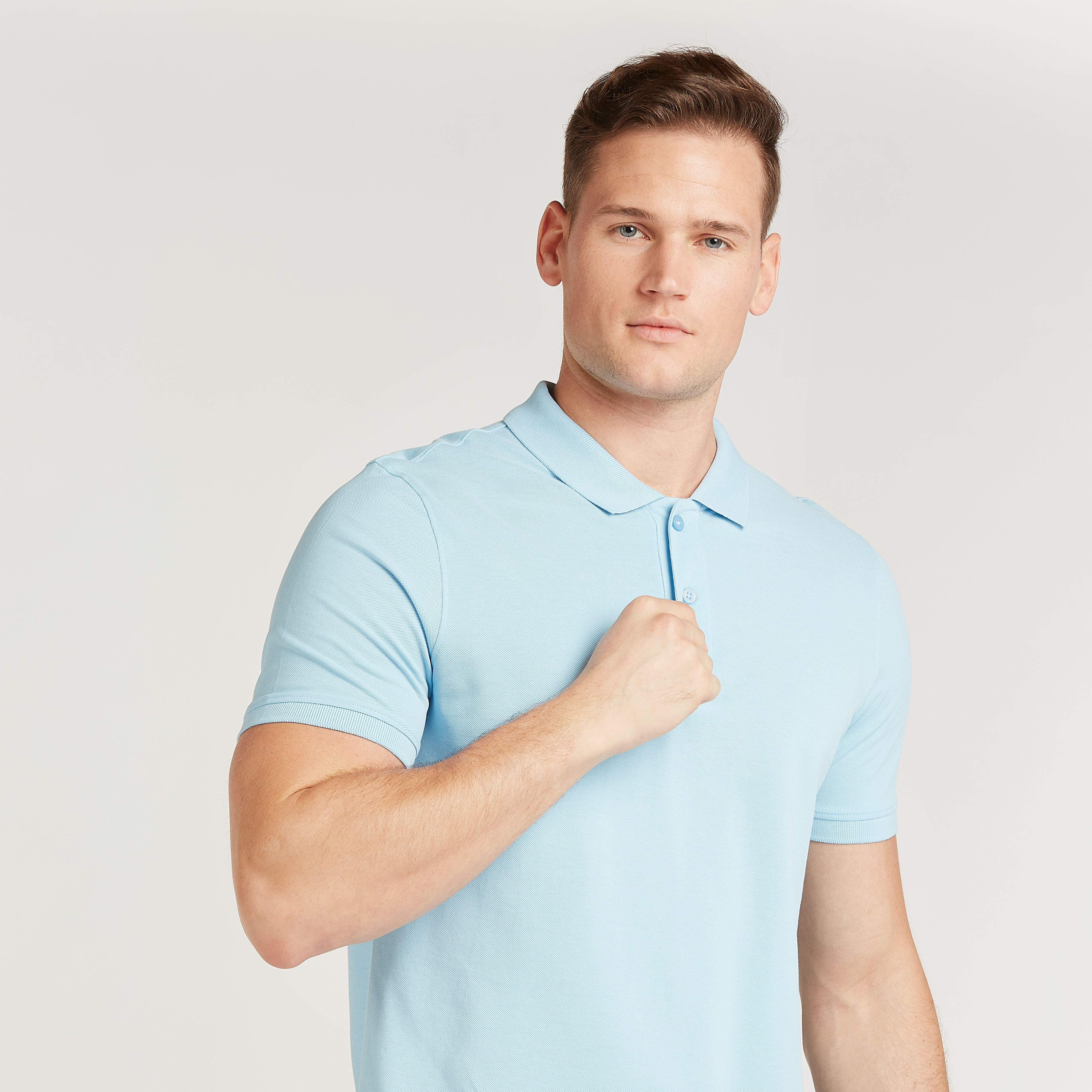 تيشيرت بولو سادة بأكمام قصيرة-men-clothing-tshirtsandpolos-polos-image-4