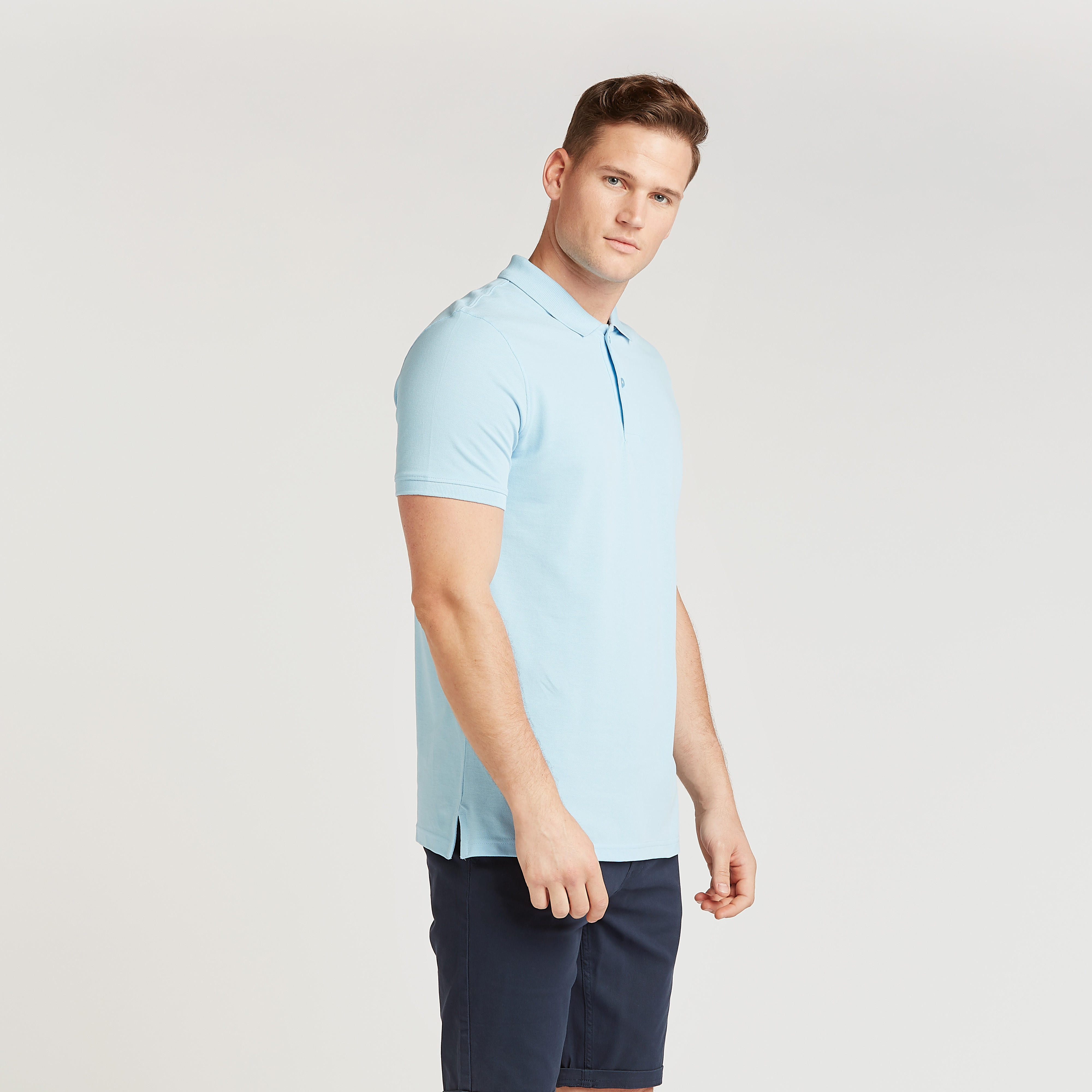 تيشيرت بولو سادة بأكمام قصيرة-men-clothing-tshirtsandpolos-polos-image-2