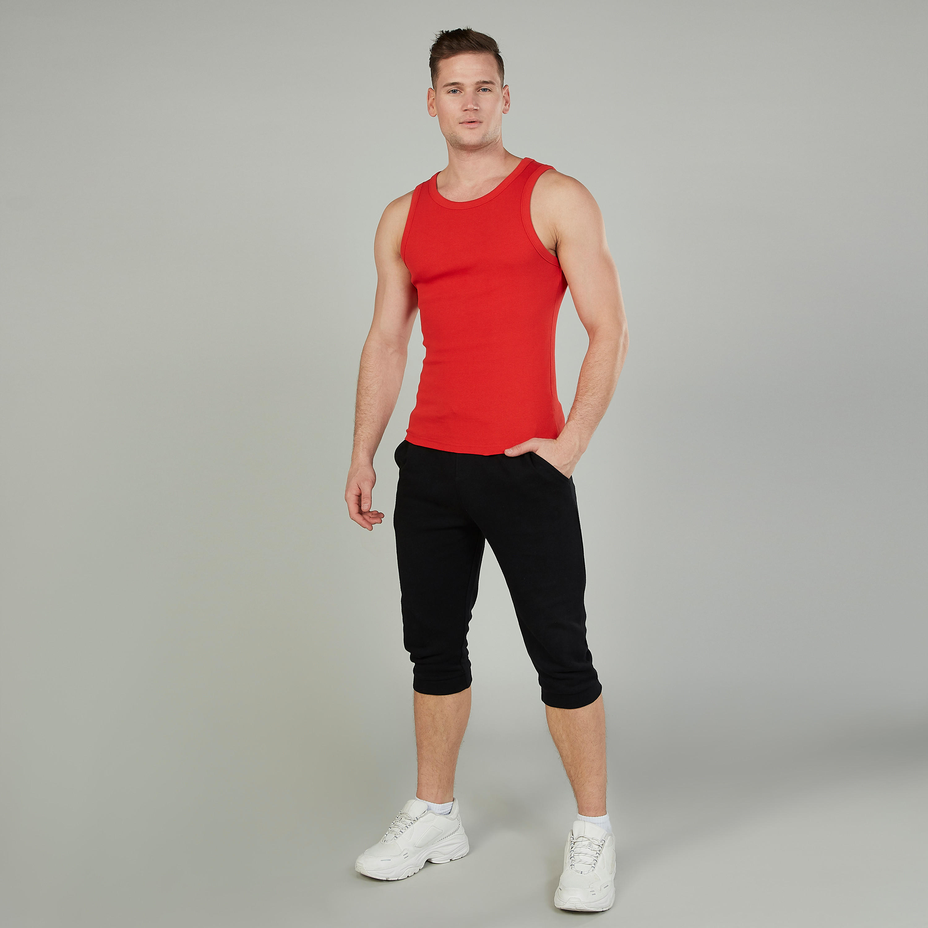 Solid Sleeveless Vest with Round Neck-men-clothing-tshirtsandpolos-vests-image-2