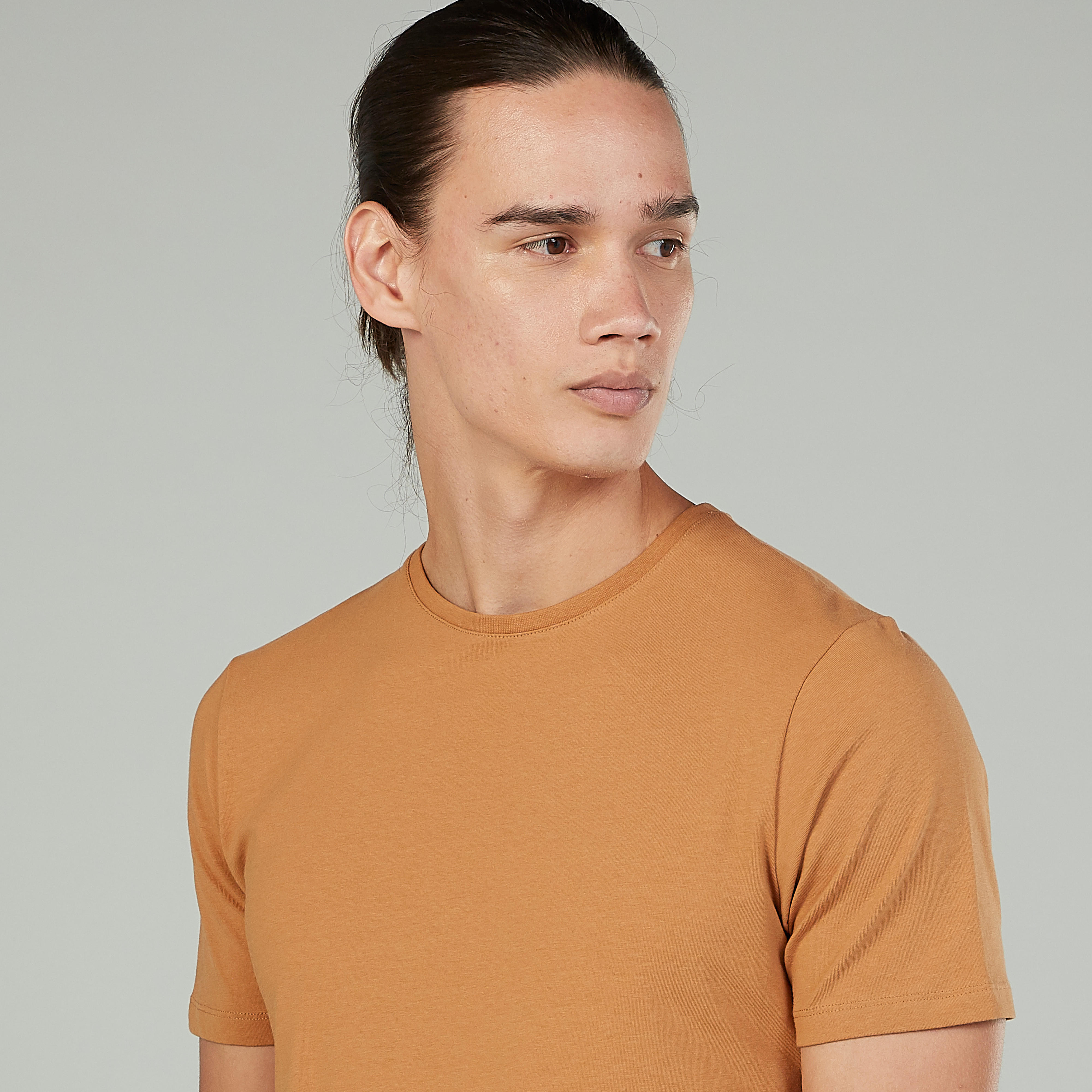 Solid T-shirt with Crew Neck and Short Sleeves-men-clothing-tshirtsandpolos-tshirts-image-3