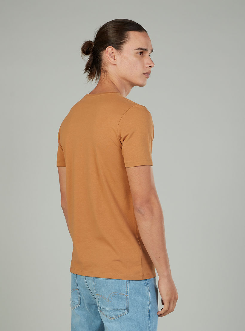 Solid T-shirt with Crew Neck and Short Sleeves-men-clothing-tshirtsandpolos-tshirts-image-4