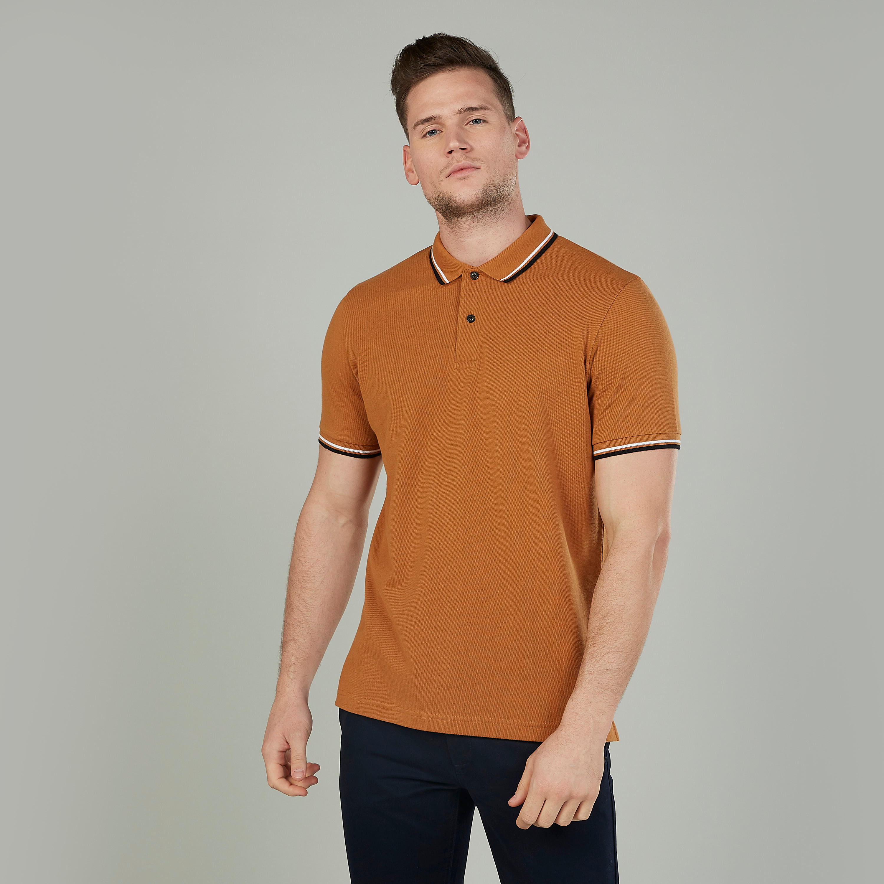 تيشيرت بولو بارز الملمس بخيوط بارزة-men-clothing-tshirtsandpolos-polos-image-1