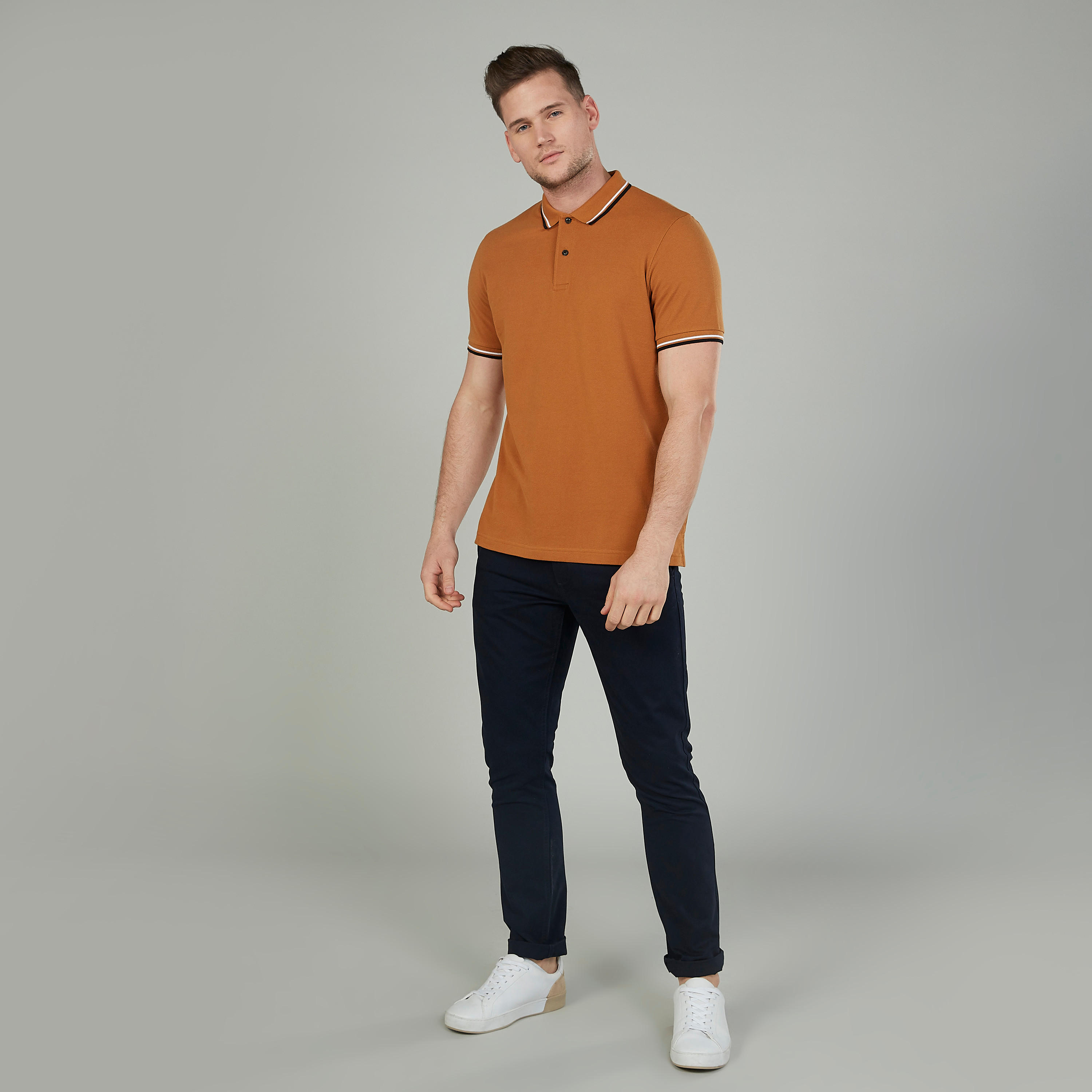 تيشيرت بولو بارز الملمس بخيوط بارزة-men-clothing-tshirtsandpolos-polos-image-2