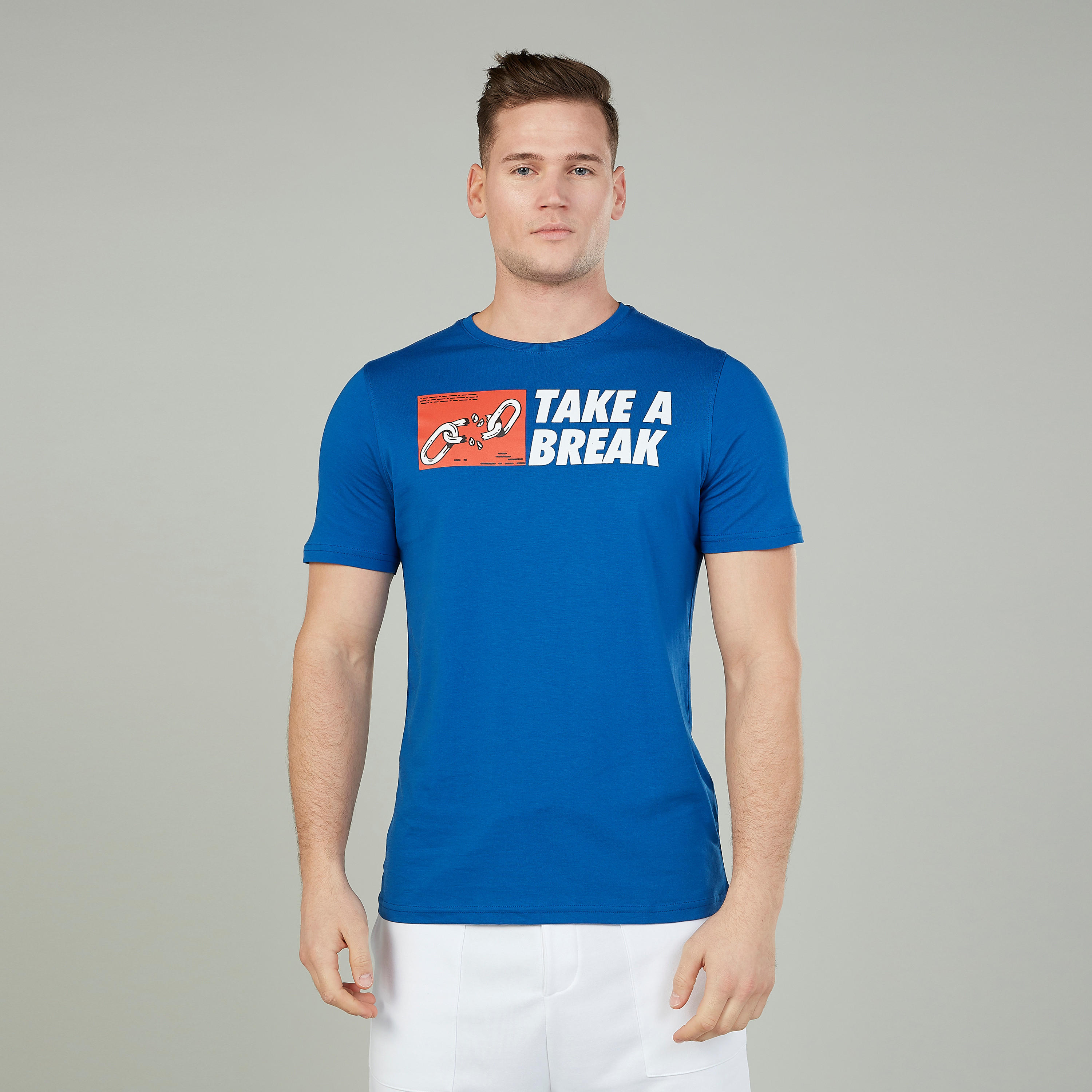 تيشيرت مستدام سليم بياقة ضيّقة وأكمام قصيرة وطبعات  -men-clothing-tshirtsandpolos-tshirts-image-1