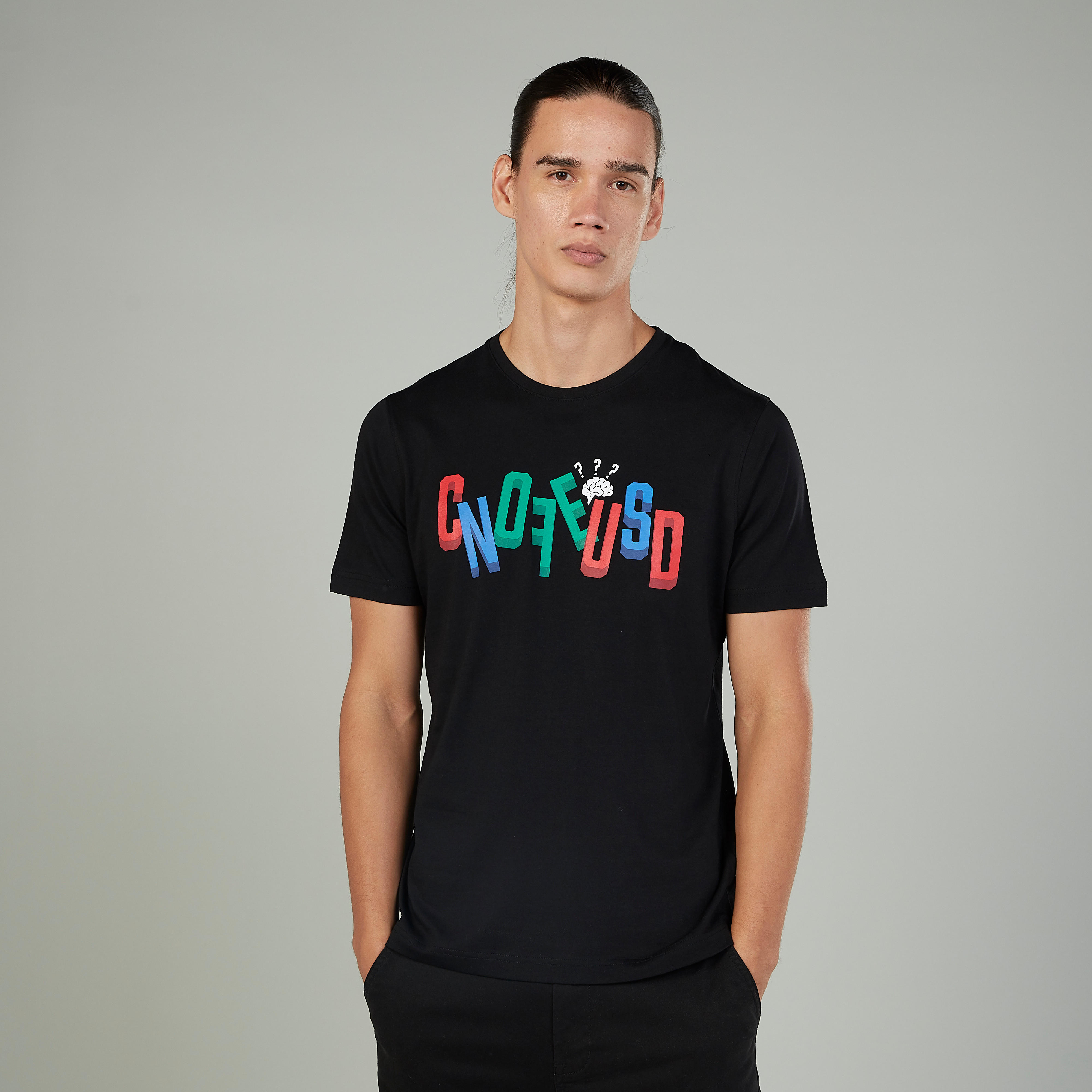 تيشيرت مستدام سليم بياقة ضيّقة وأكمام قصيرة وطبعات  -men-clothing-tshirtsandpolos-tshirts-image-1