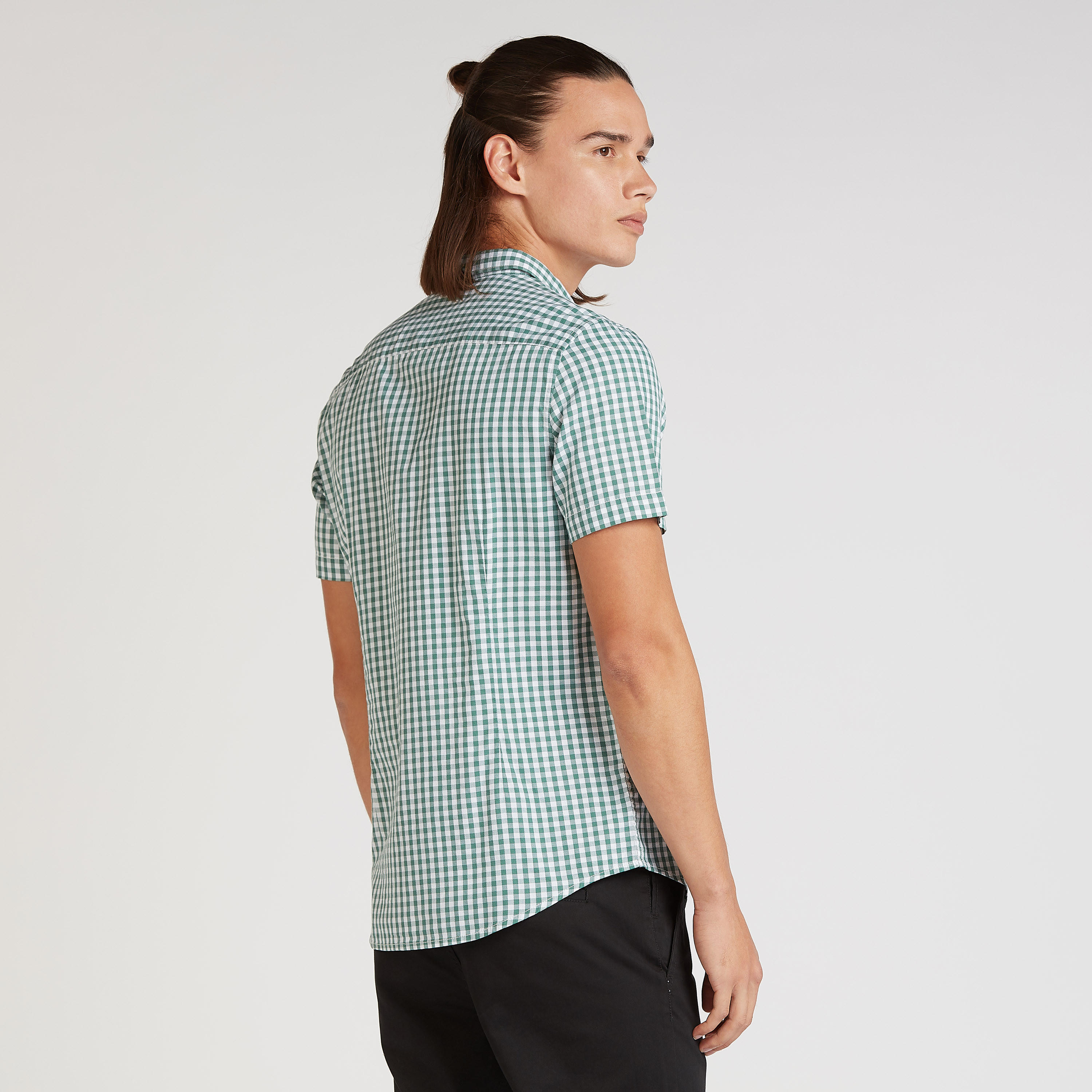 تيشيرت مستدام سليم مربّعات بأكمام قصيرة-men-clothing-shirts-image-4