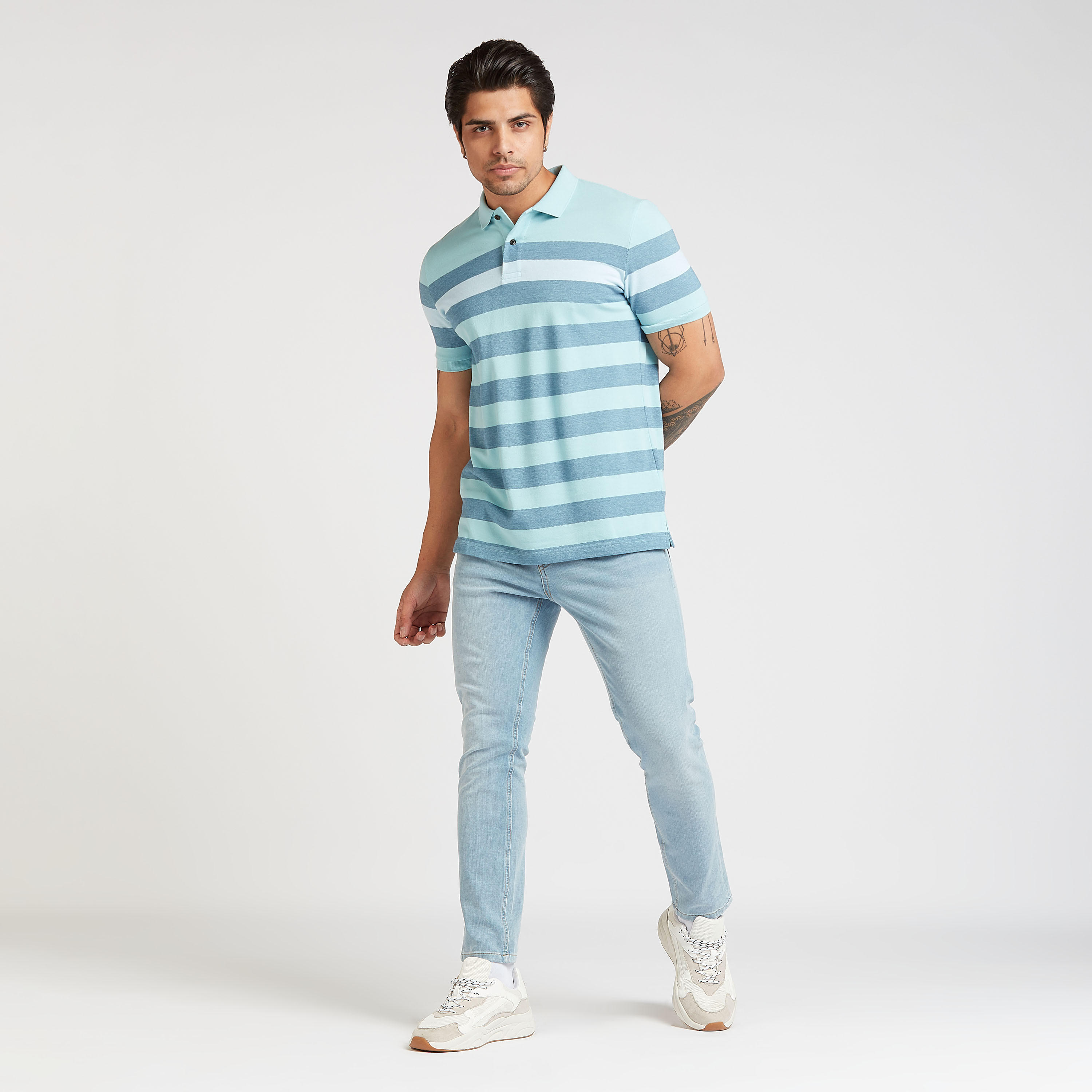 تيشيرت بولو مخطط بأكمام قصيرة-men-clothing-tshirtsandpolos-polos-image-2