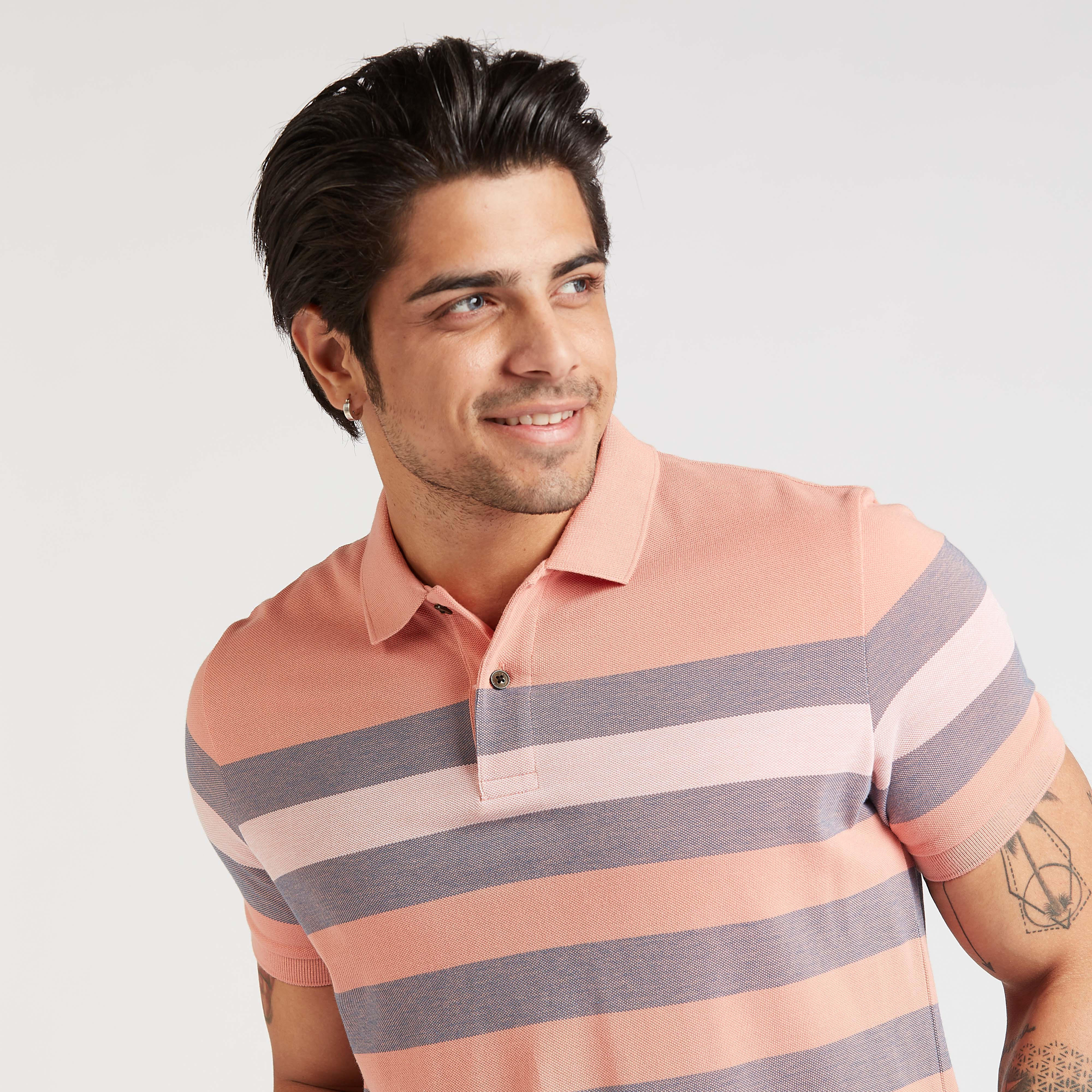 Striped Polo T-shirt with Short Sleeves-men-clothing-tshirtsandpolos-polos-image-3
