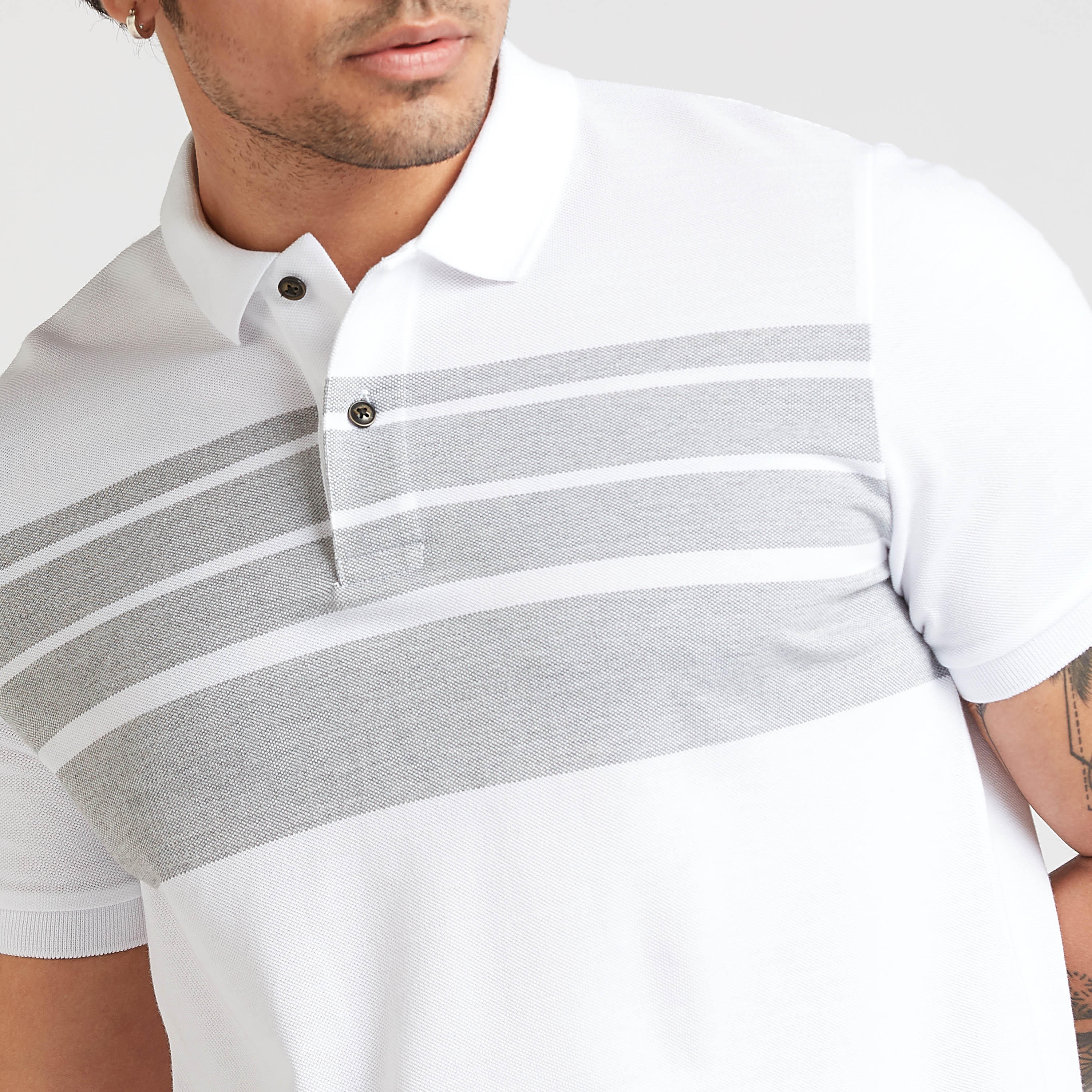 تيشيرت بولو سليم فيت مخطّط بأكمام قصيرة-men-clothing-tshirtsandpolos-polos-image-3