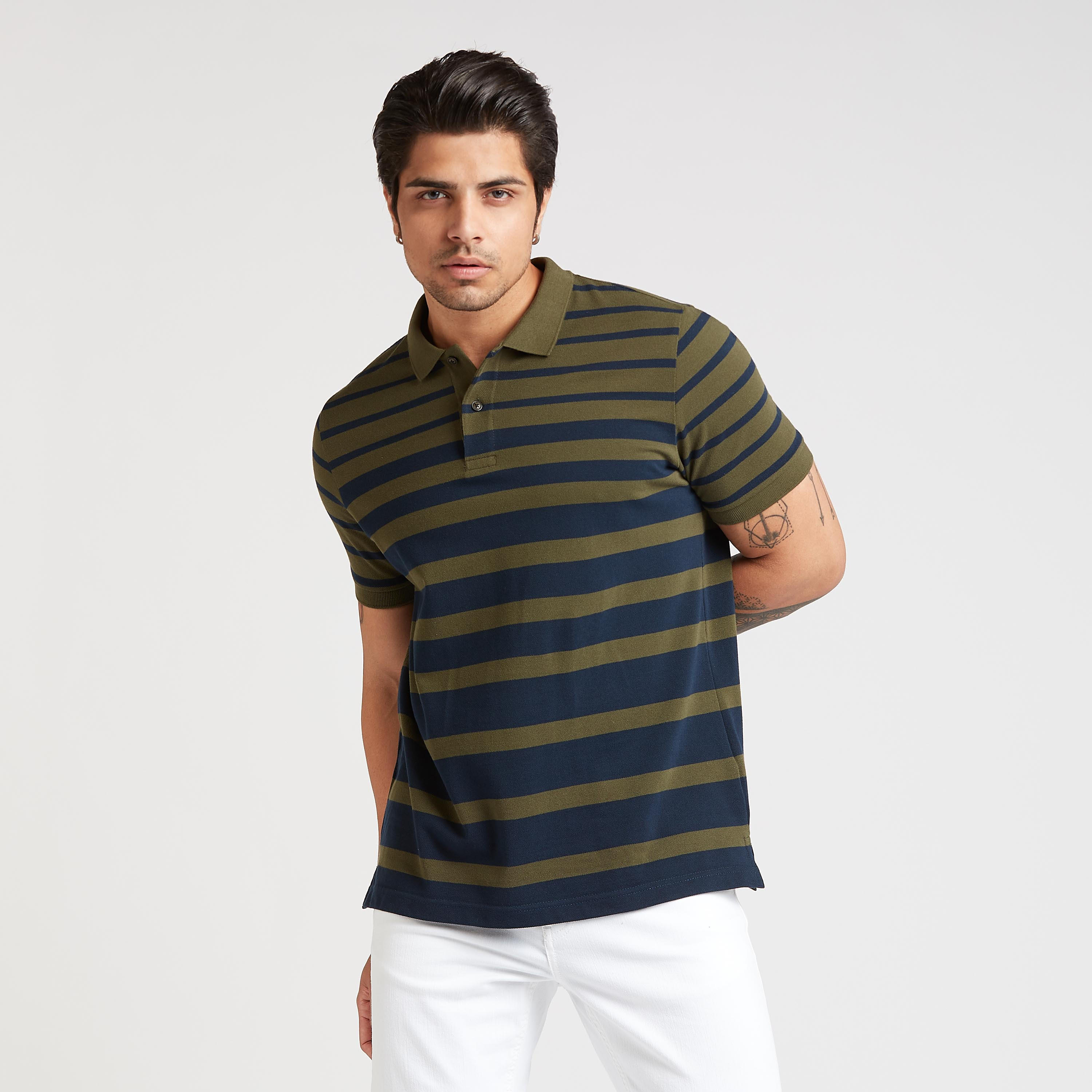 تيشيرت بولو بارز الملمس بأكمام قصيرة-men-clothing-tshirtsandpolos-polos-image-5