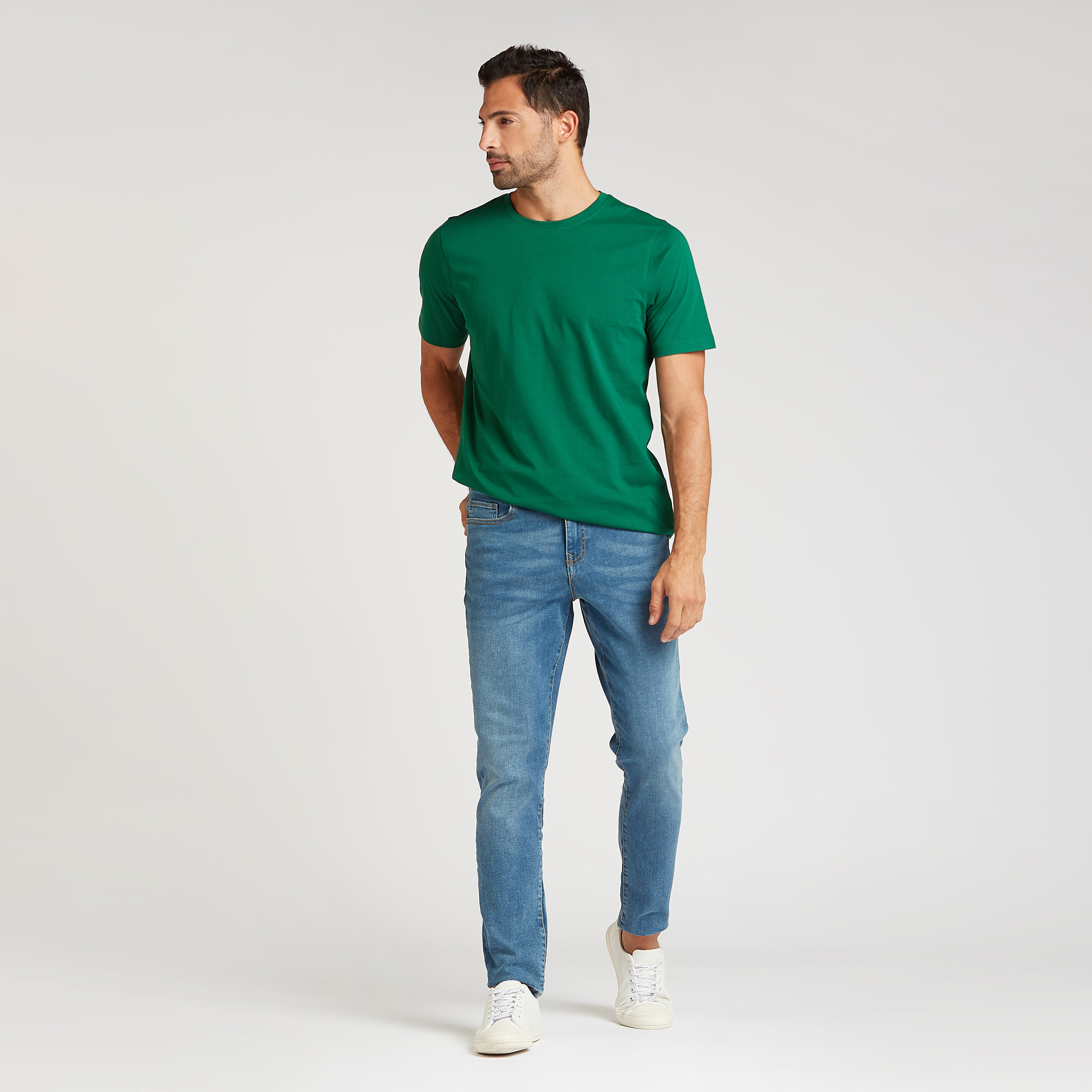 تيشيرت مستدام سادة بياقة ضيّقة وأكمام قصيرة-men-clothing-tshirtsandpolos-tshirts-image-2