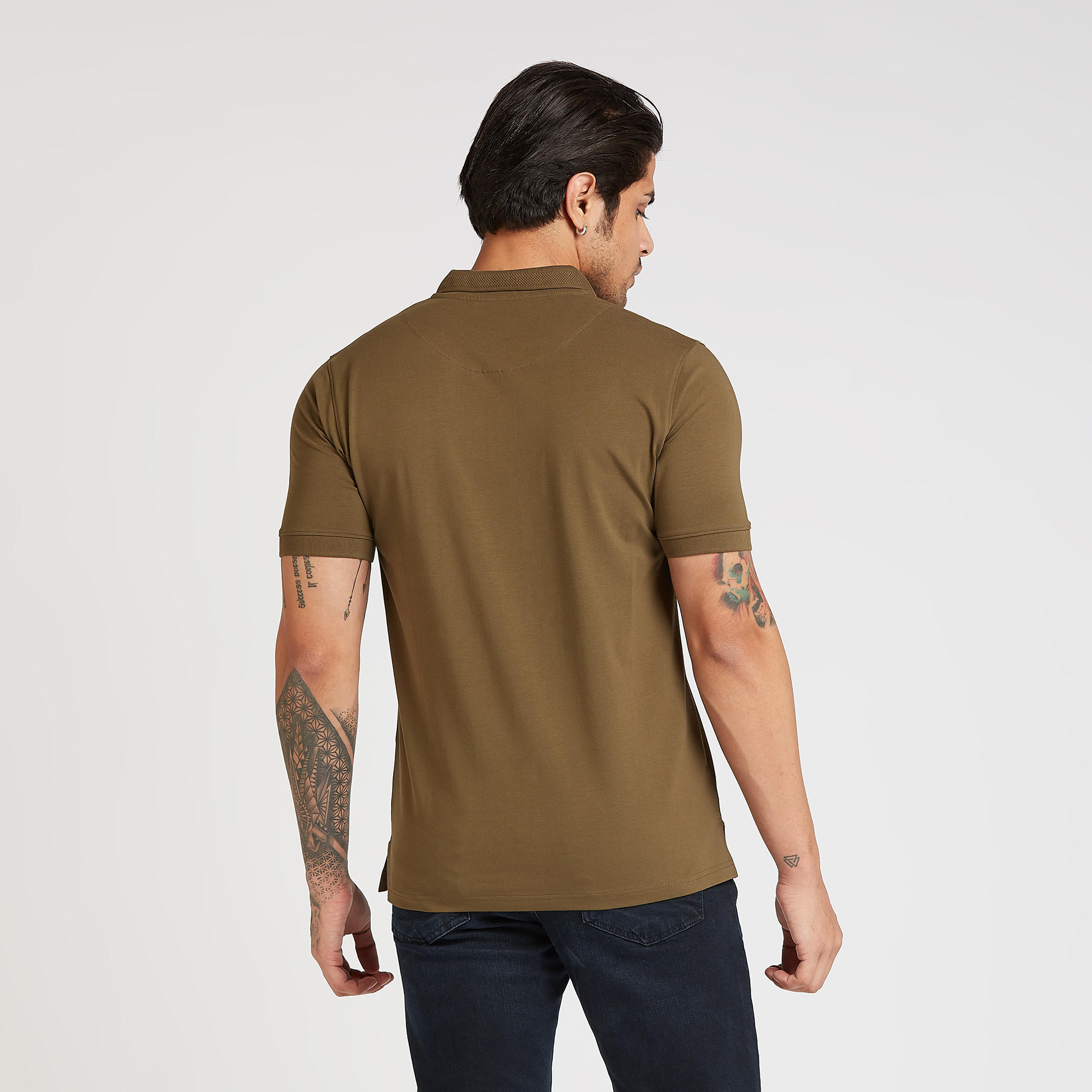 Solid Polo T-shirt with Short Sleeves-men-clothing-tshirtsandpolos-polos-image-4