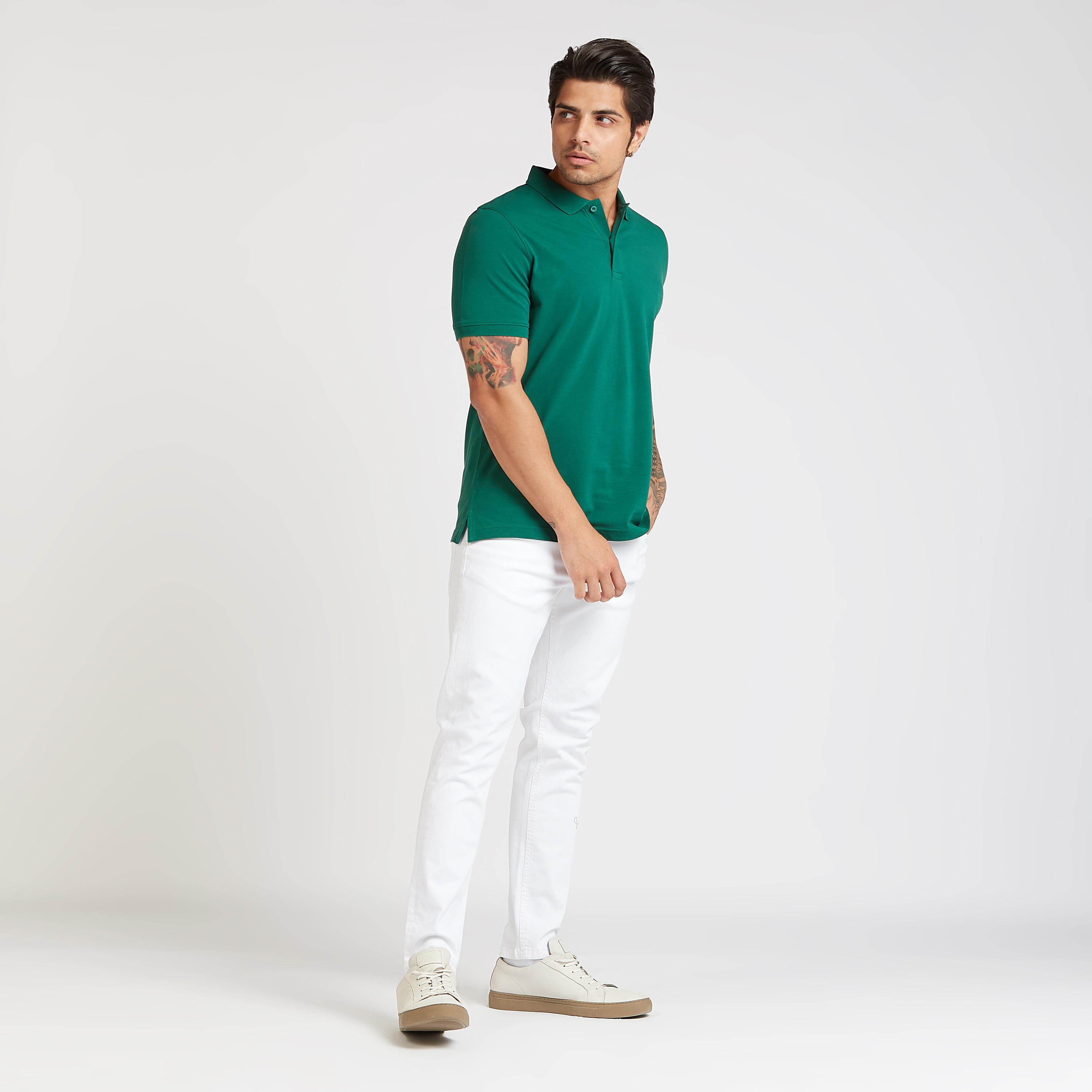 Textured Polo T-shirt with Short Sleeves-men-clothing-tshirtsandpolos-polos-image-2