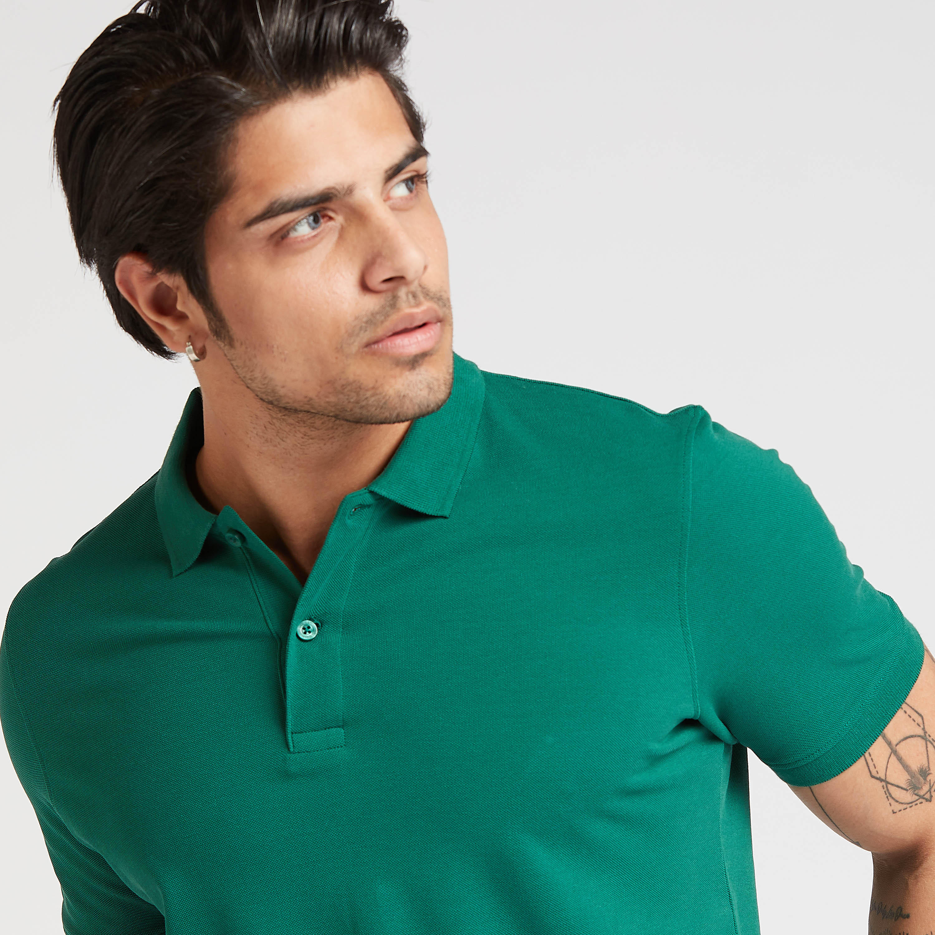 Textured Polo T-shirt with Short Sleeves-men-clothing-tshirtsandpolos-polos-image-3