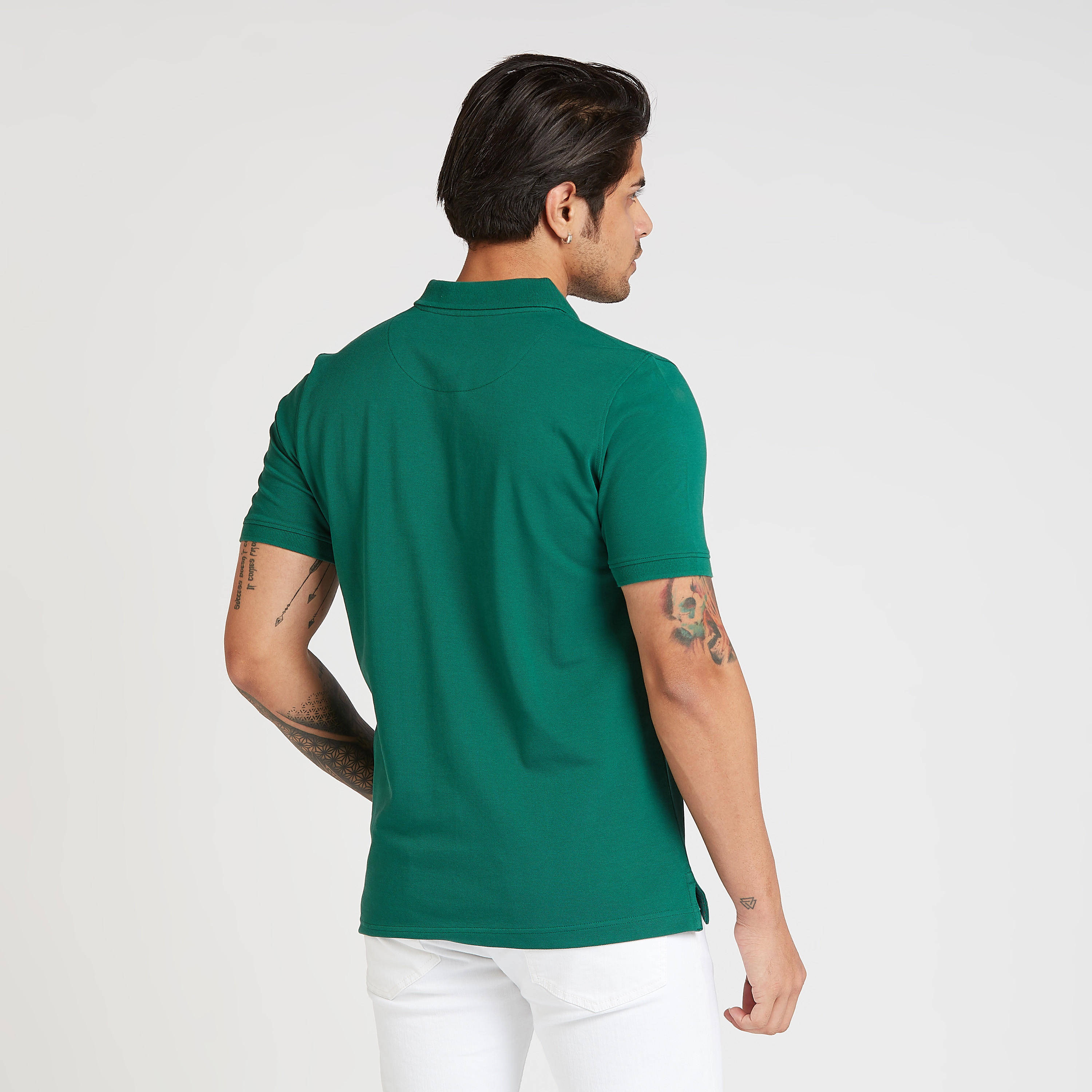Textured Polo T-shirt with Short Sleeves-men-clothing-tshirtsandpolos-polos-image-4